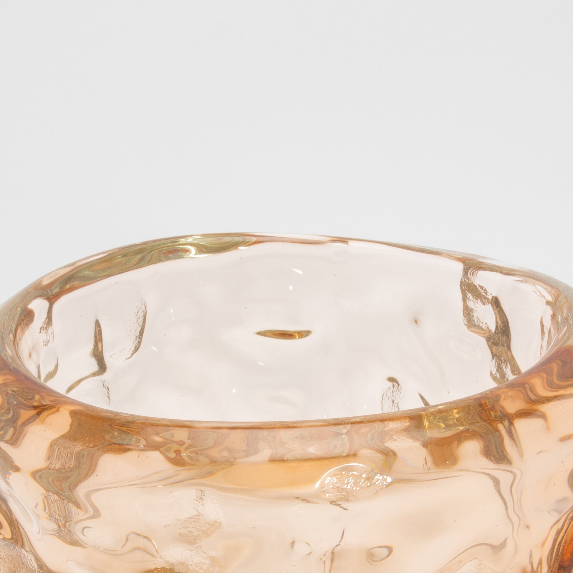 Murano Sculptural Bowl in Rose Gold