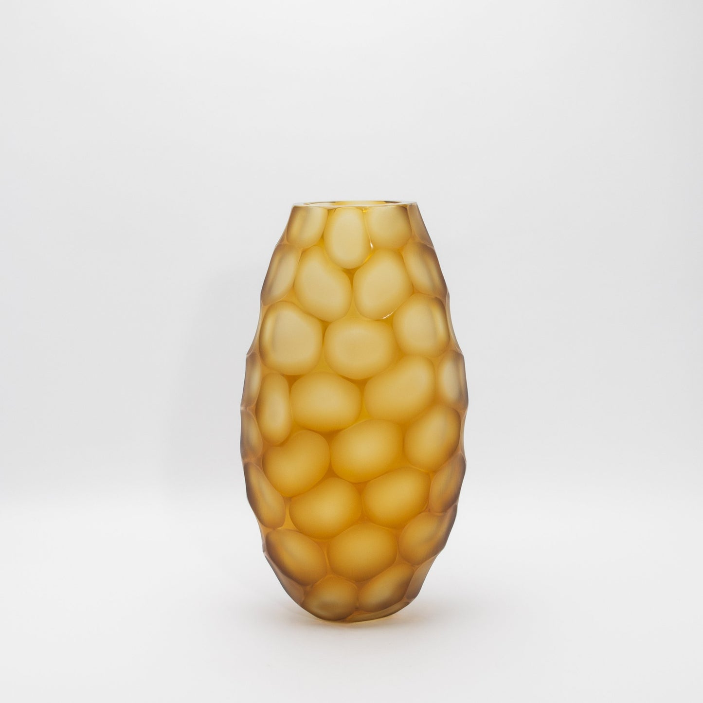 Murano Battuto Vase in Amber