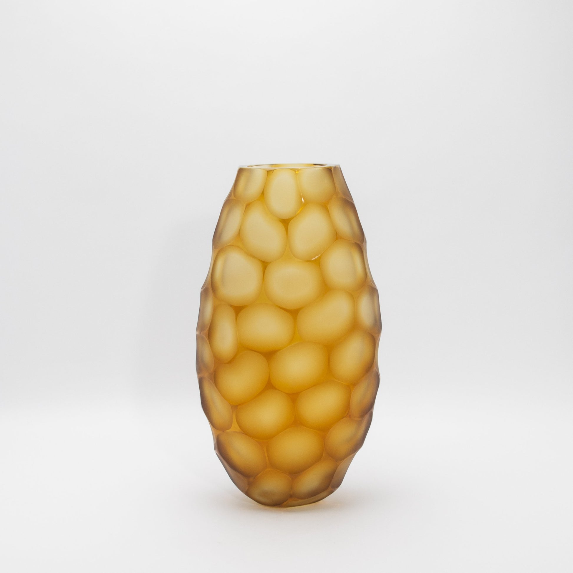 Murano Battuto Vase in Amber