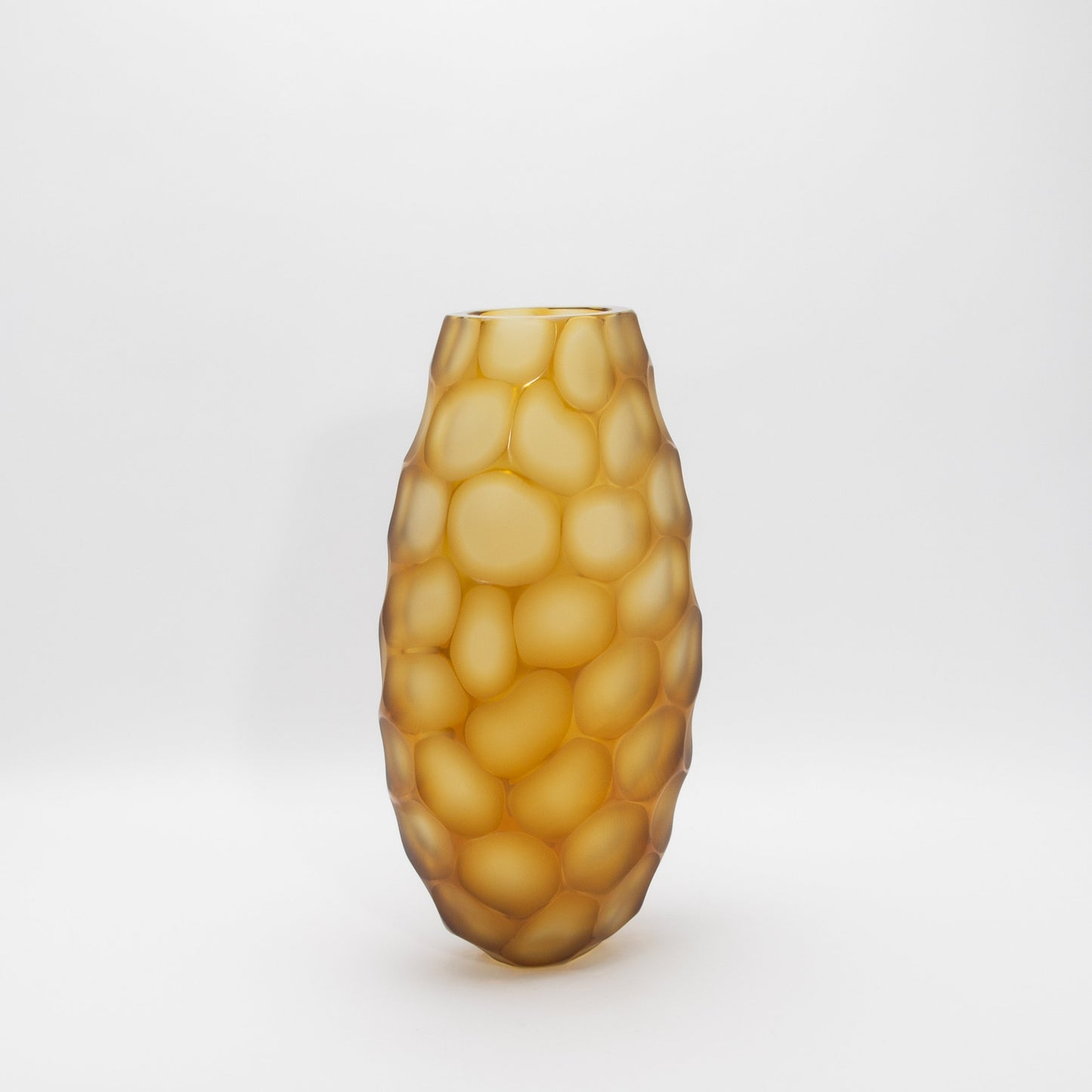Murano Battuto Vase in Amber