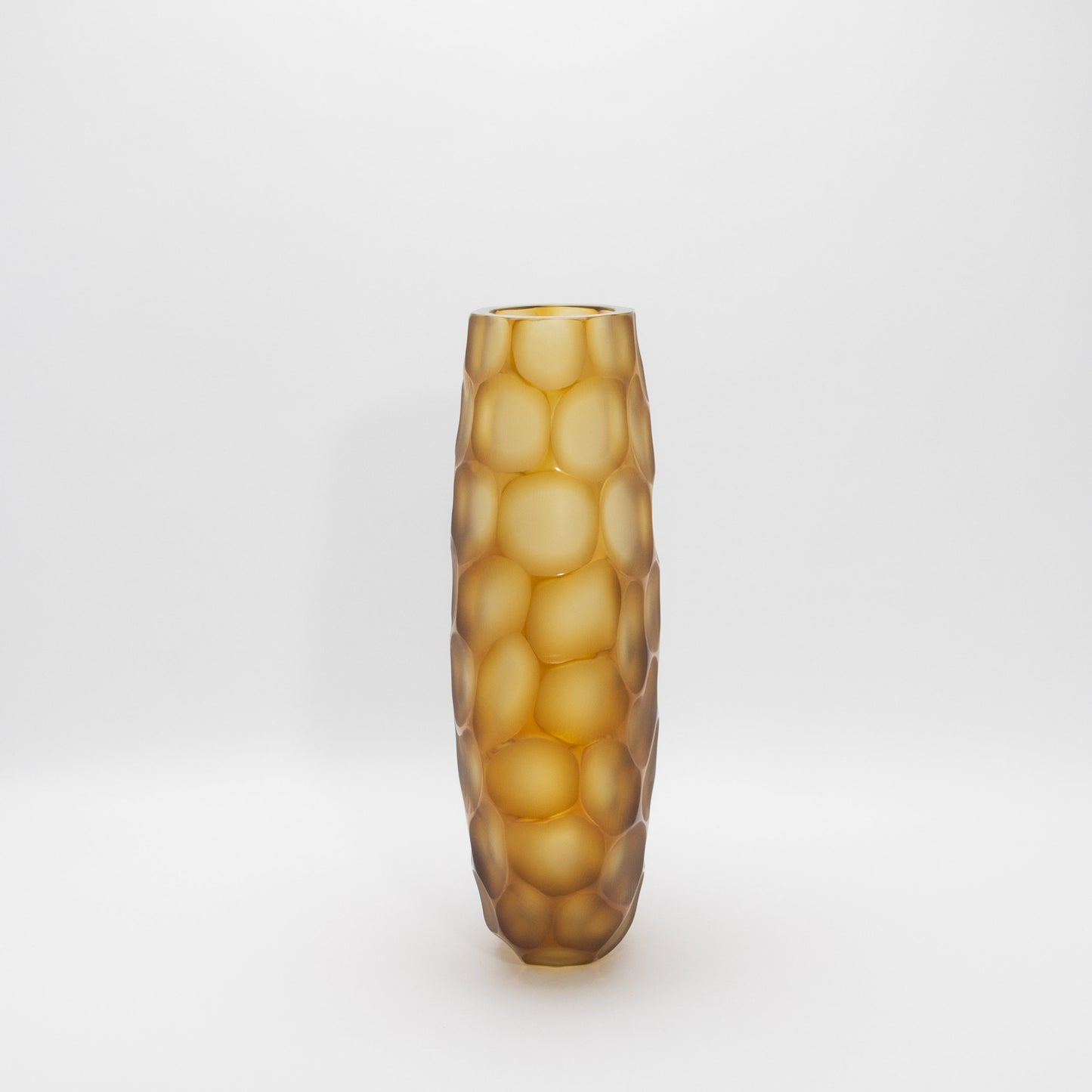 Murano Battuto Vase in Amber