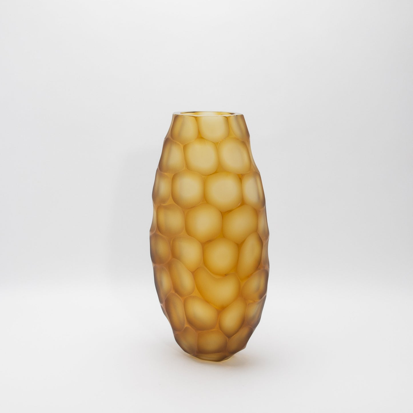 Murano Battuto Vase in Amber