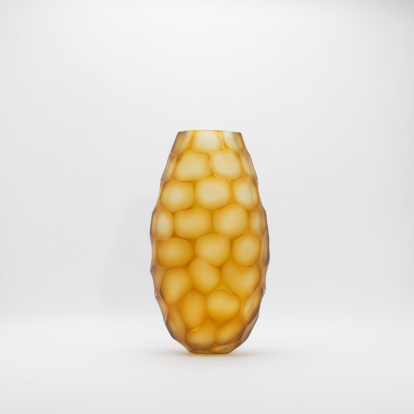 Murano Battuto Vase in Amber