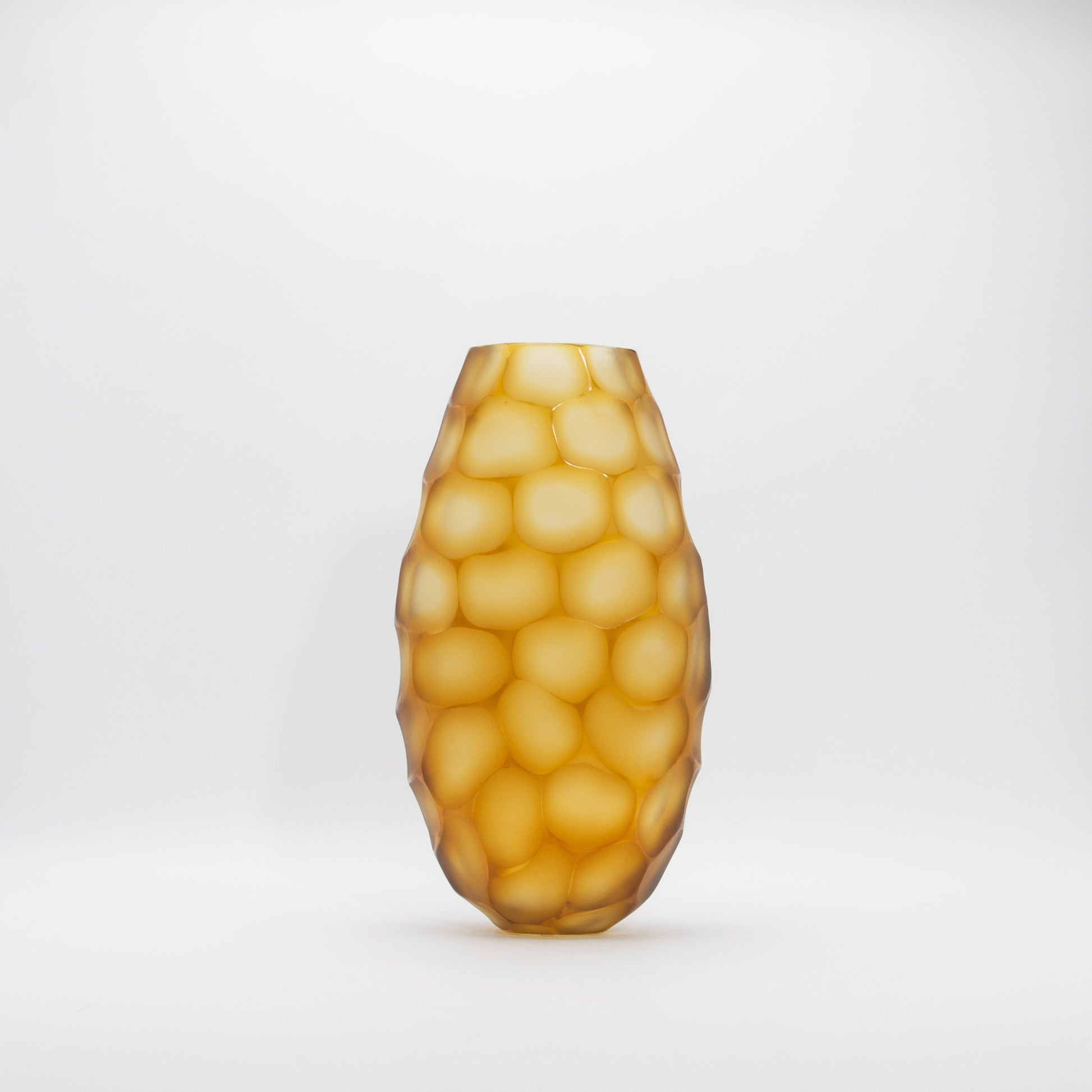 Murano Battuto Vase in Amber