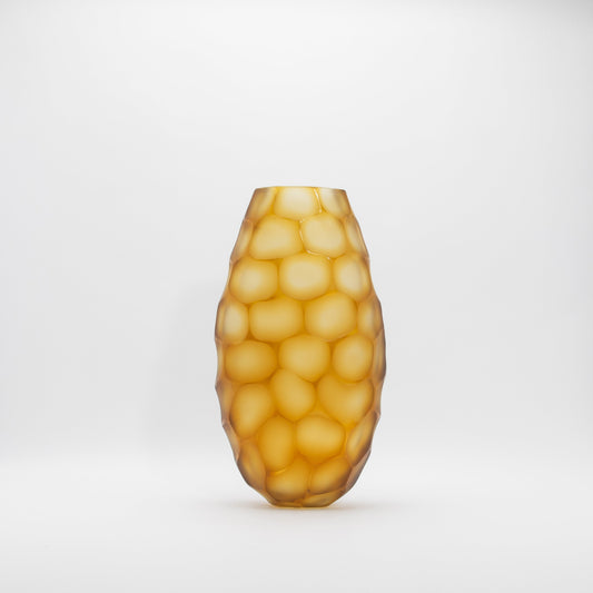 Murano Battuto Vase in Amber