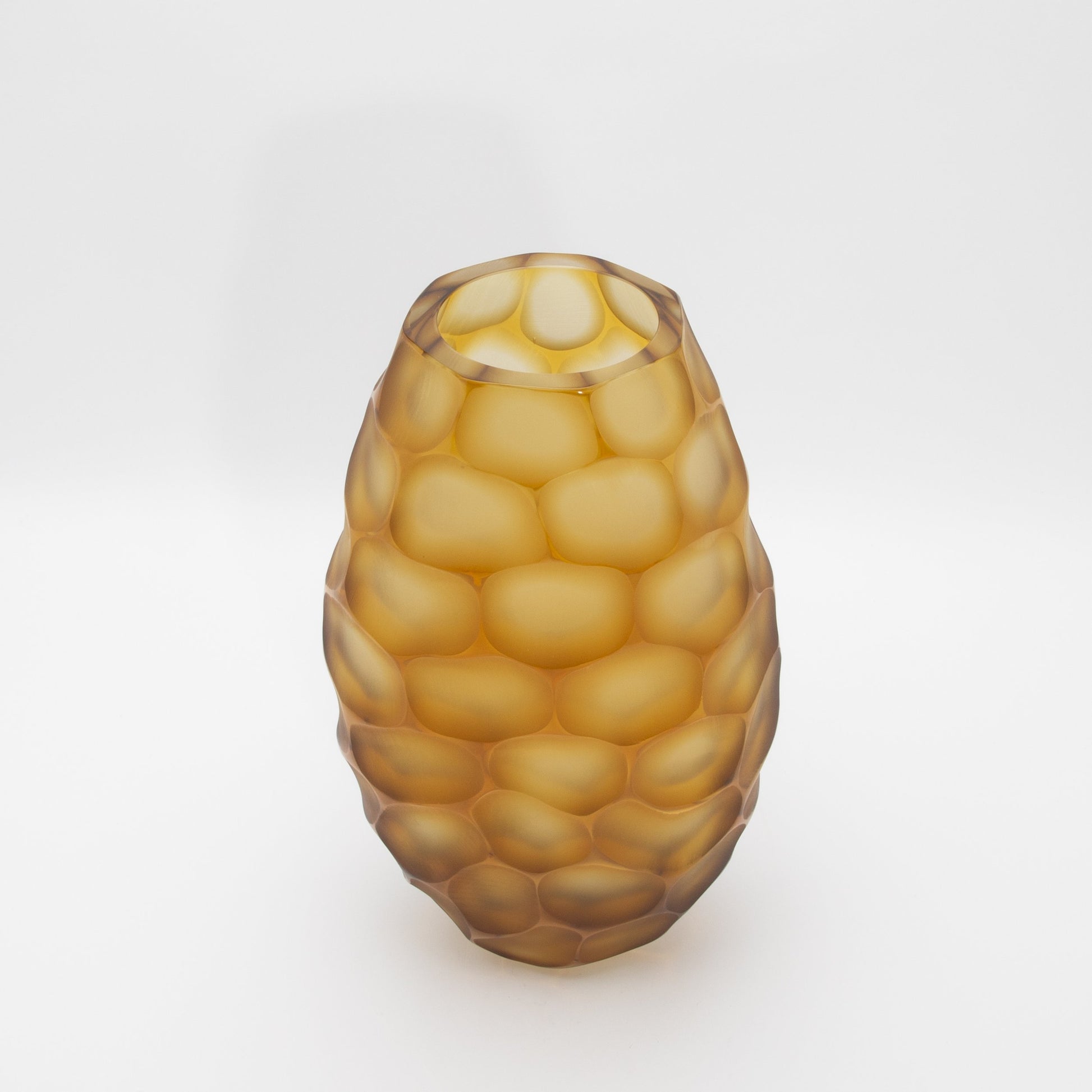 Murano Battuto Vase in Amber