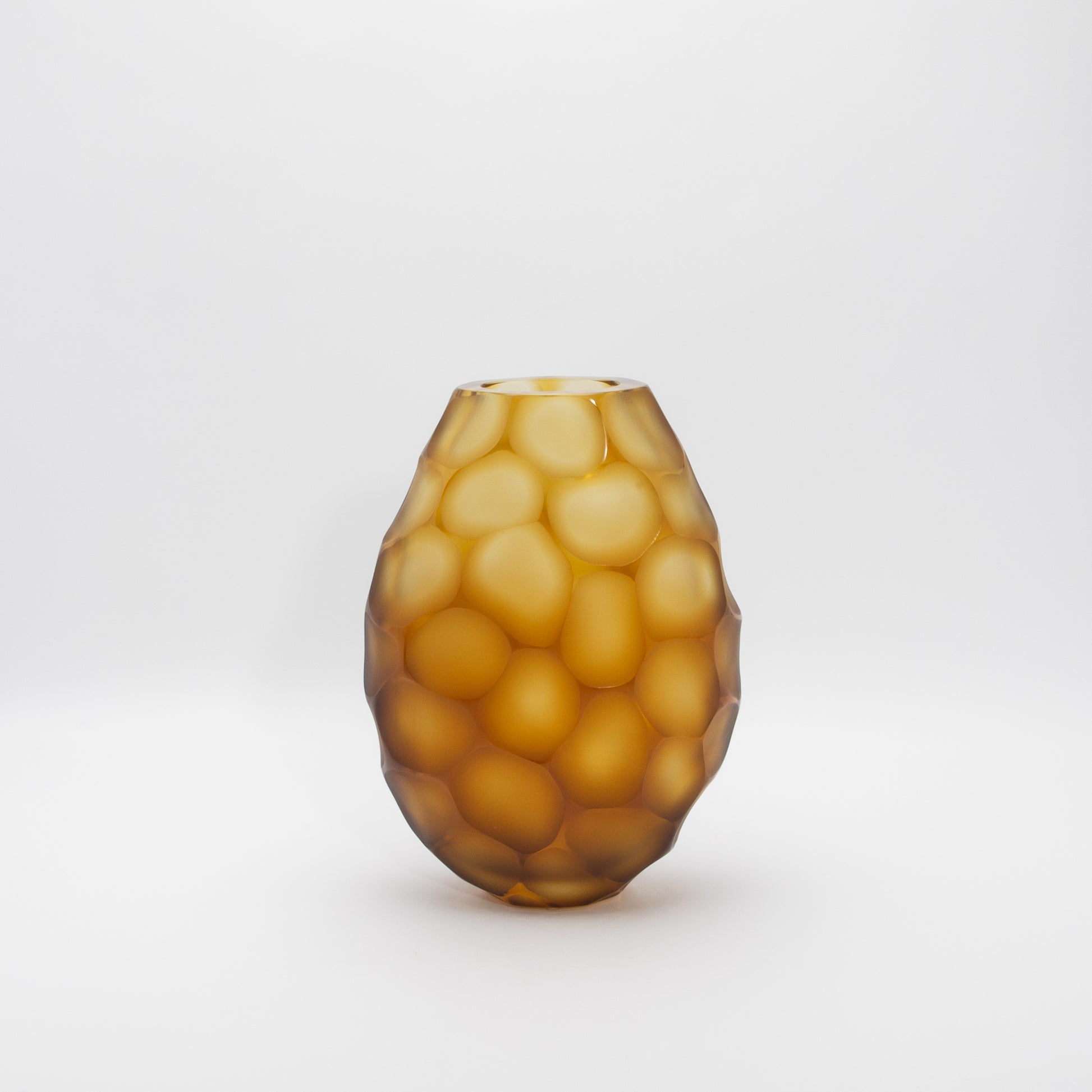 Murano Battuto Vase in Amber