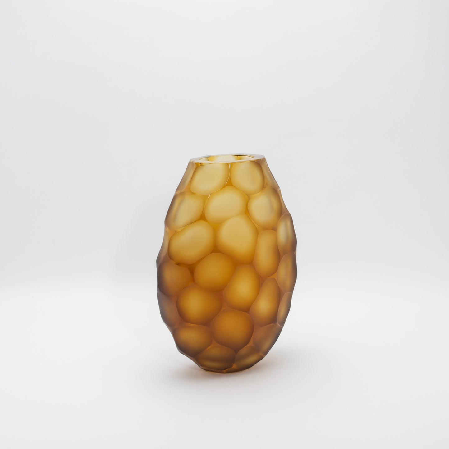 Murano Battuto Vase in Amber