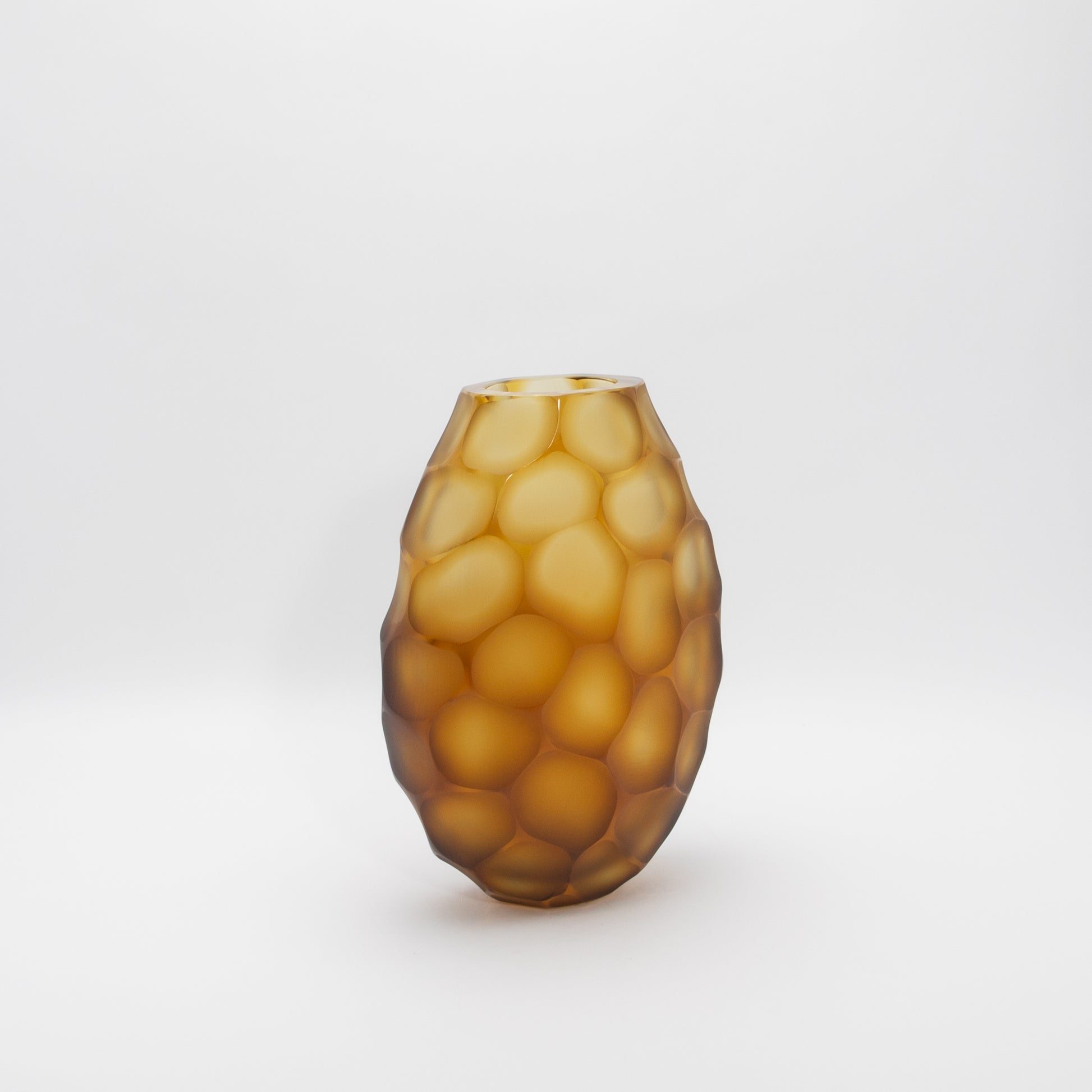 Murano Battuto Vase in Amber