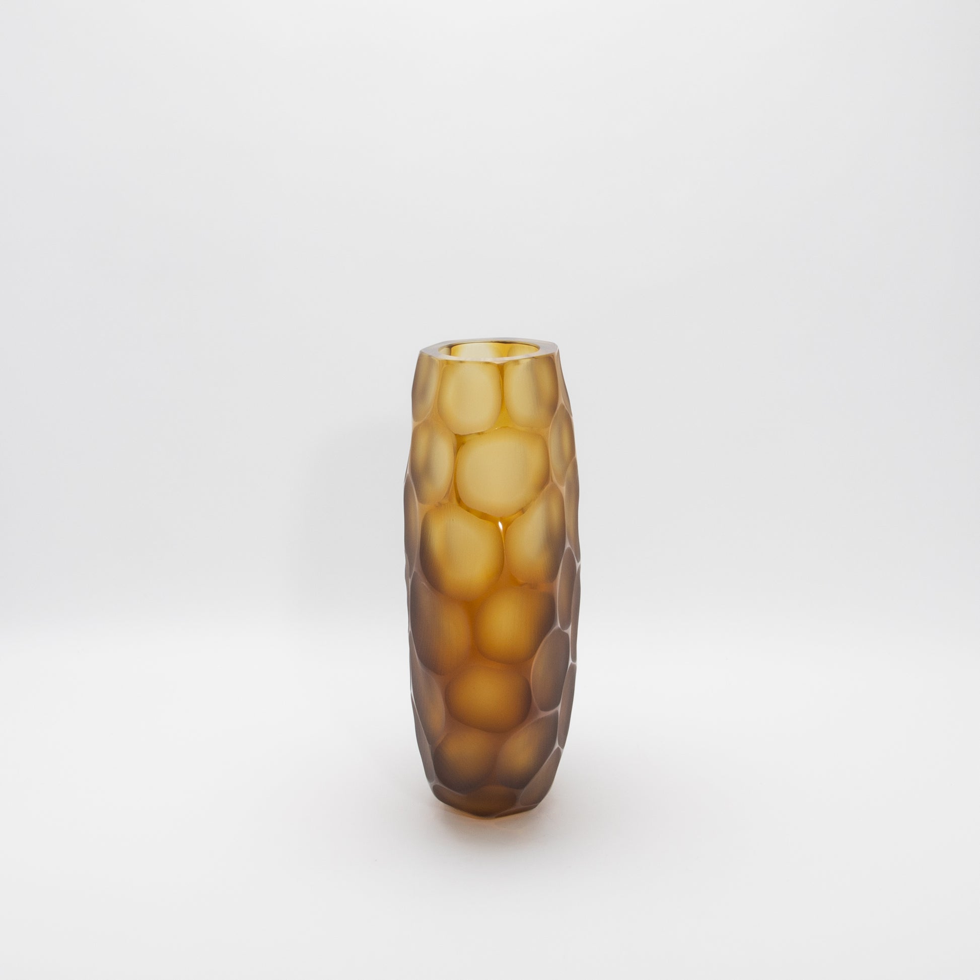 Murano Battuto Vase in Amber