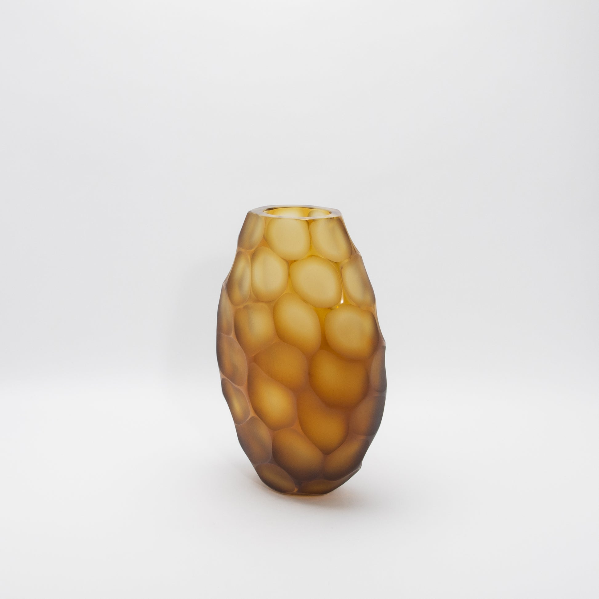 Murano Battuto Vase in Amber