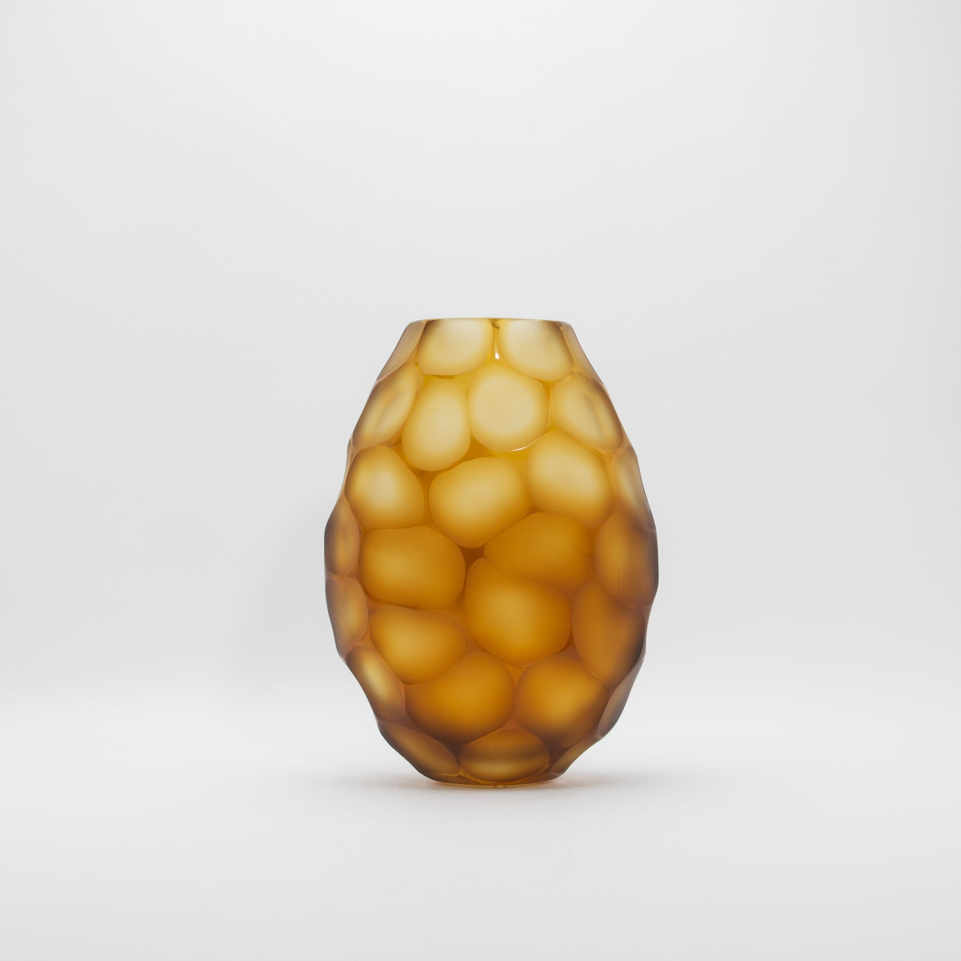 Murano Battuto Vase in Amber