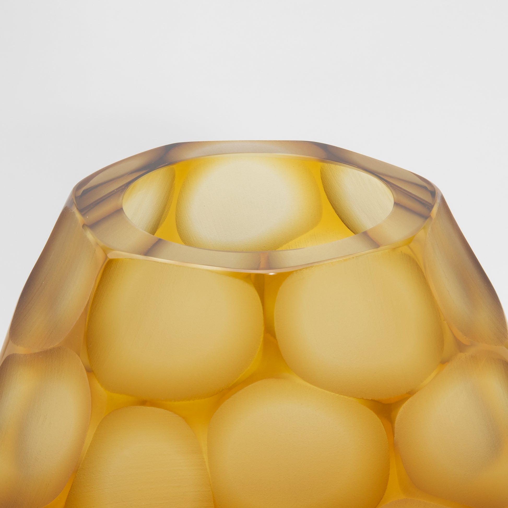 Murano Battuto Vase in Amber