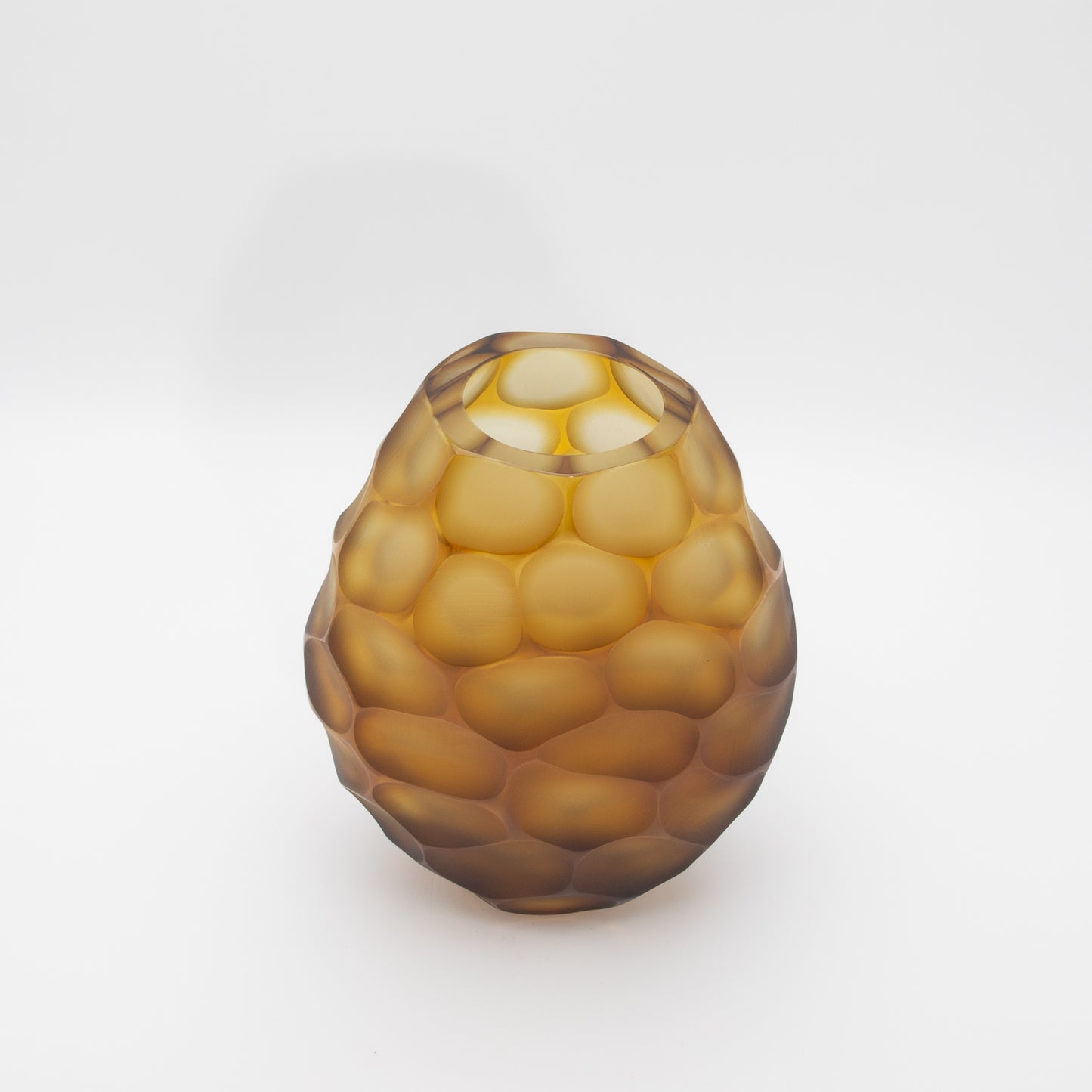 Murano Battuto Vase in Amber