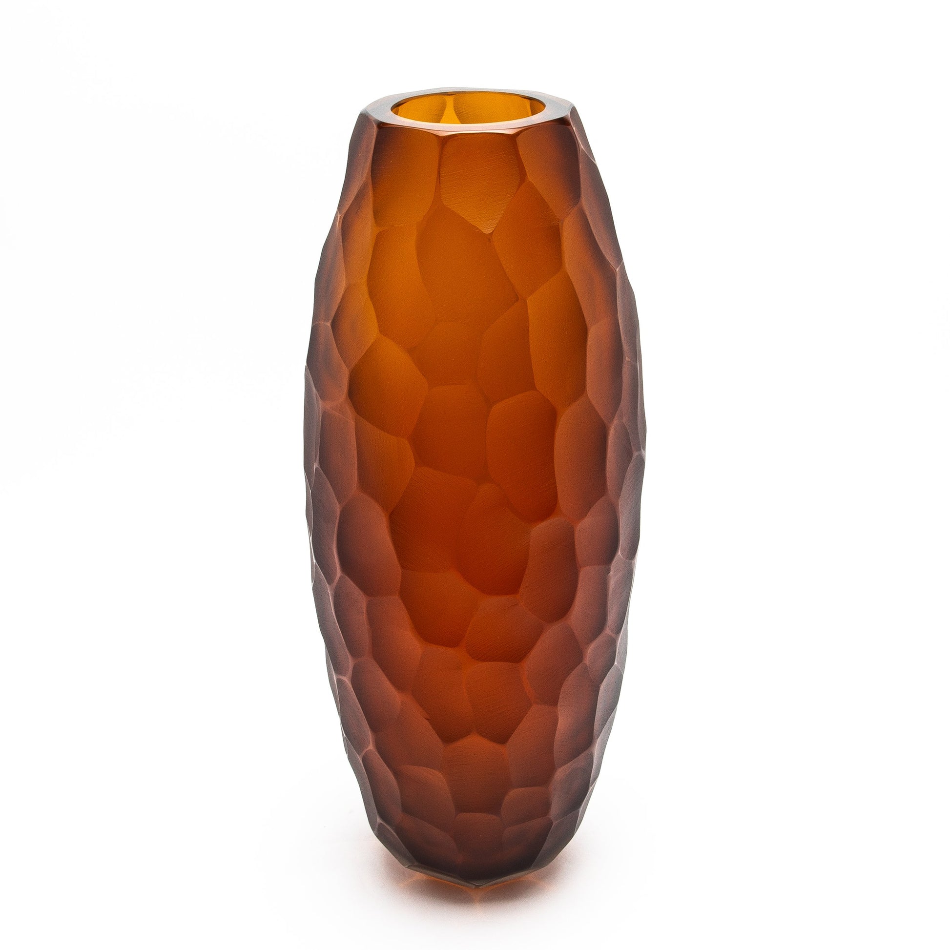 Murano Battuto Vase in Tobacco