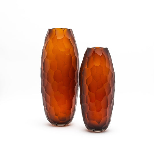 Murano Battuto Vase in Tobacco