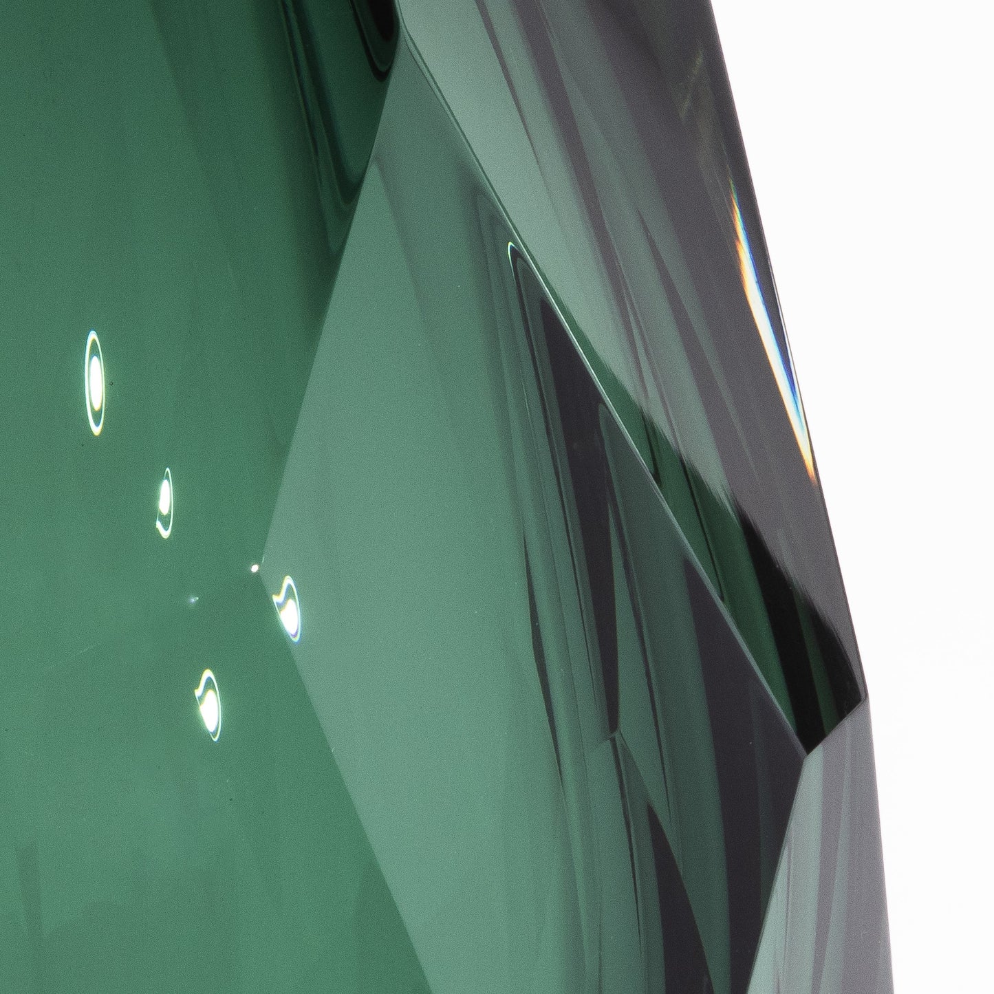 Murano Faceted Vase in Eucalyptus Green