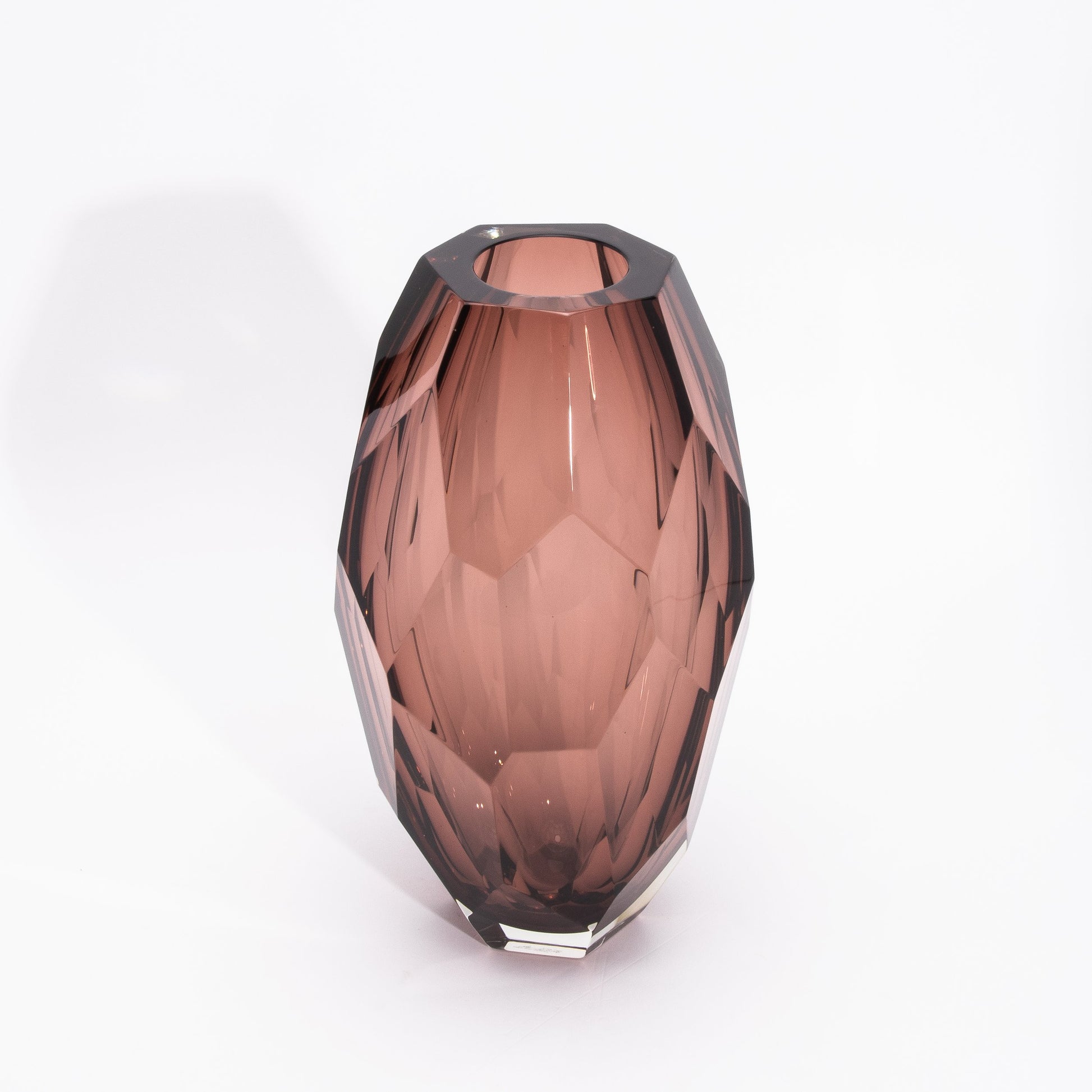 Murano Tall Faceted Vase in Amethyst