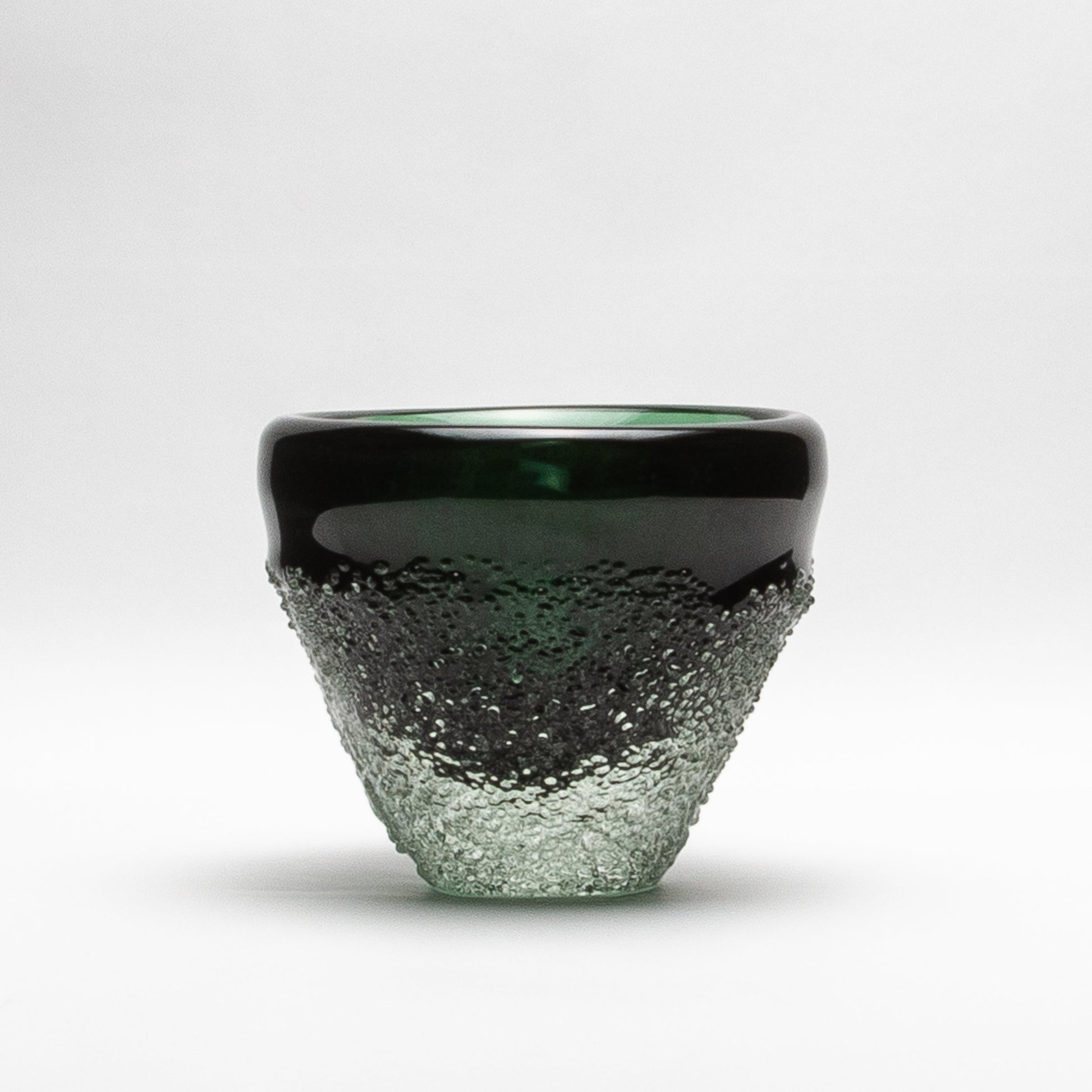 Murano Frozen Vase in Emerald Green