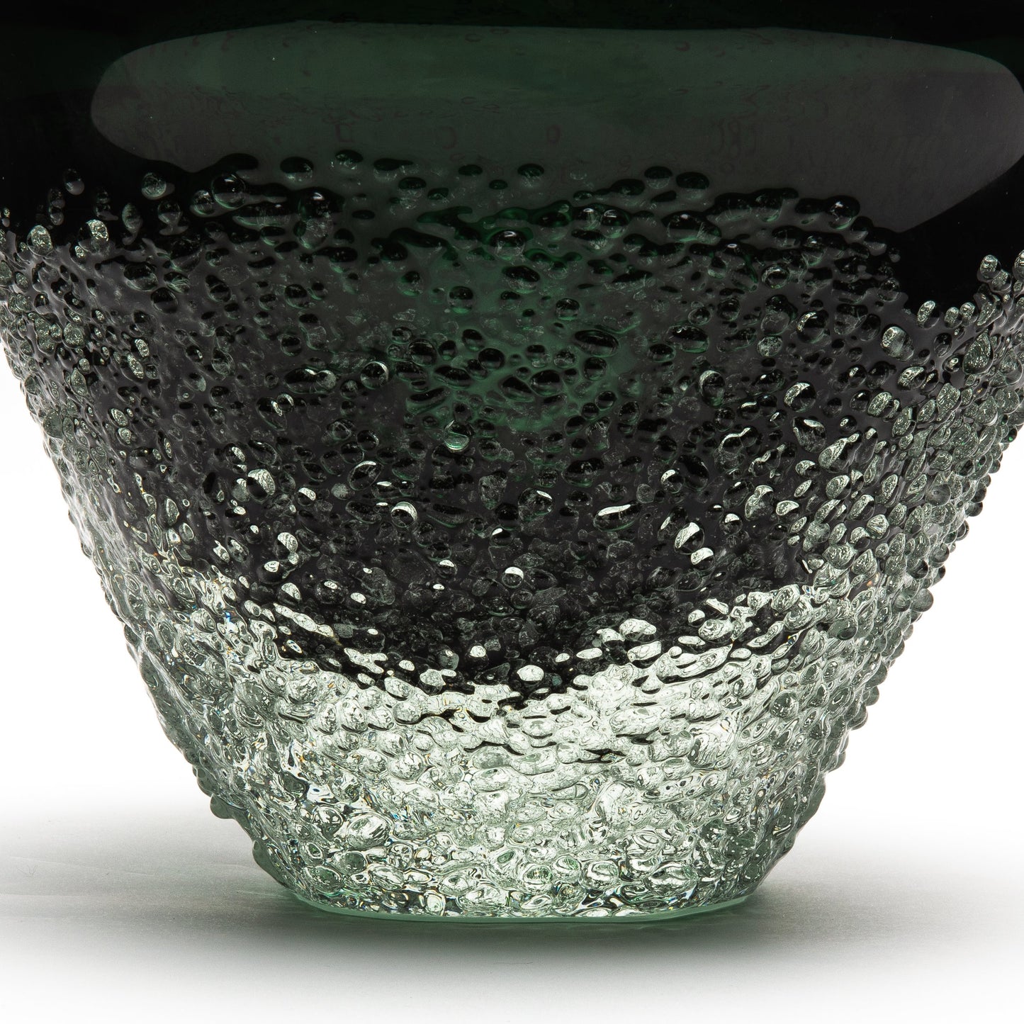 Murano Frozen Vase in Emerald Green