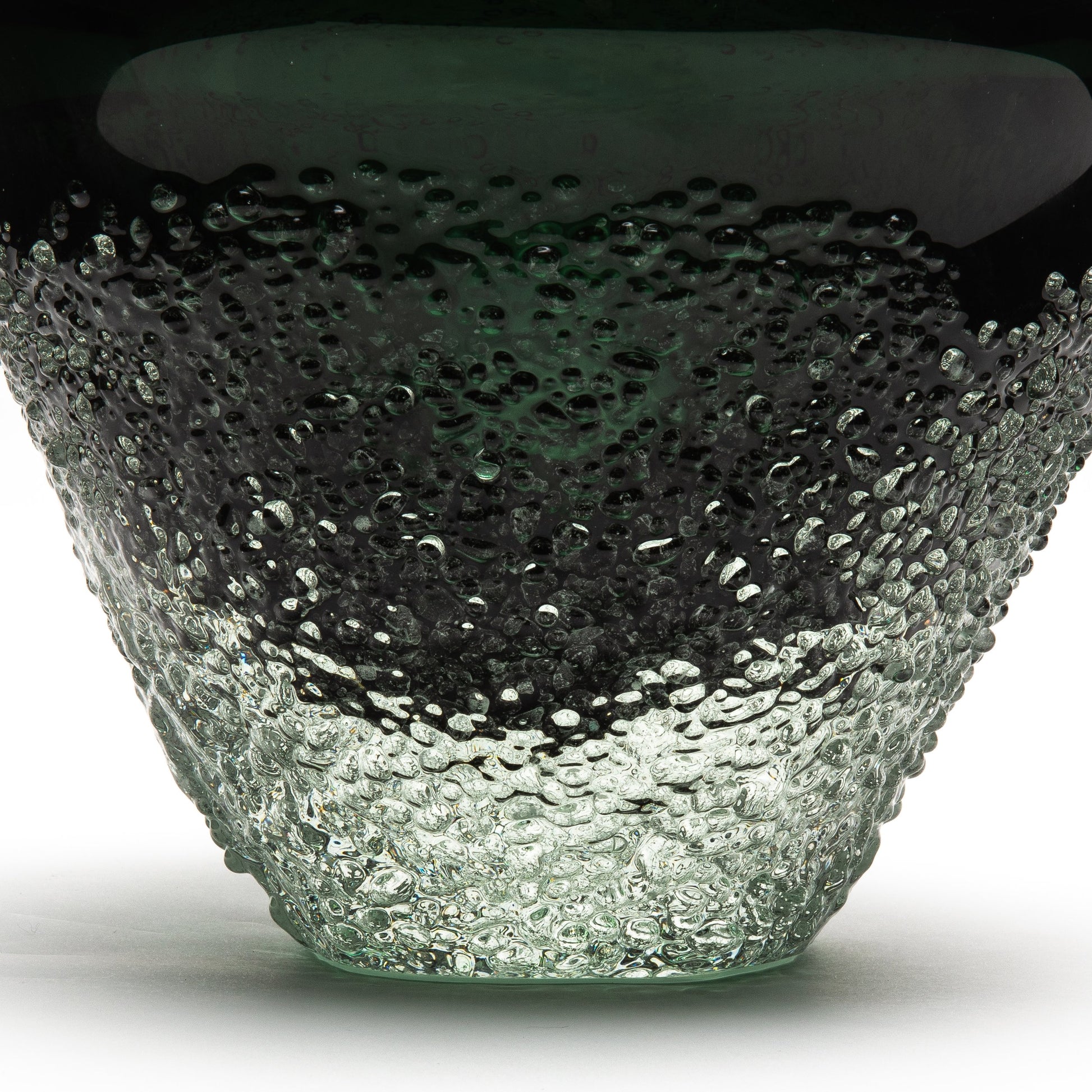 Murano Frozen Vase in Emerald Green
