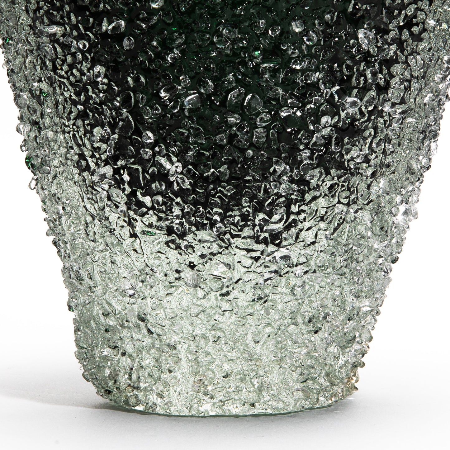 Murano Frozen Vase in Emerald Green