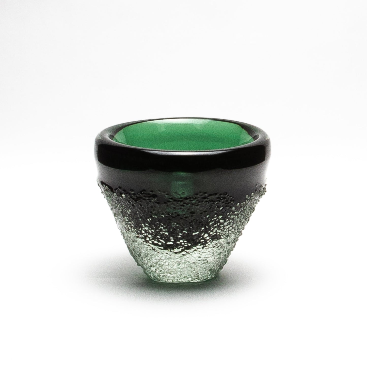 Murano Frozen Vase in Emerald Green