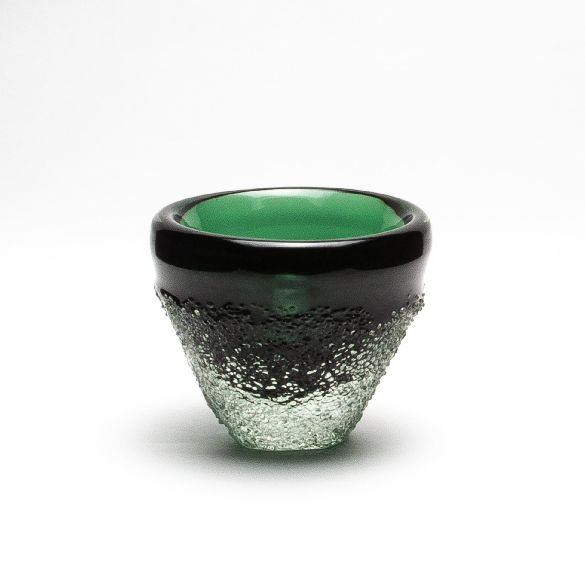 Murano Frozen Vase in Emerald Green