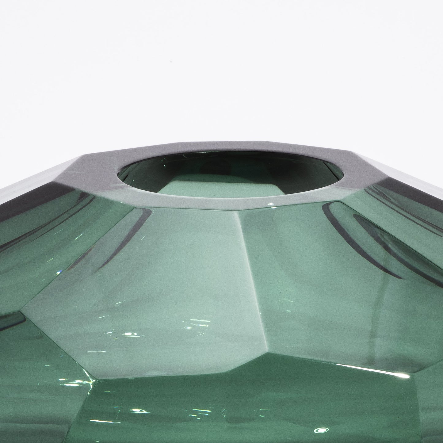Murano Faceted Bowl in Eucalyptus Green