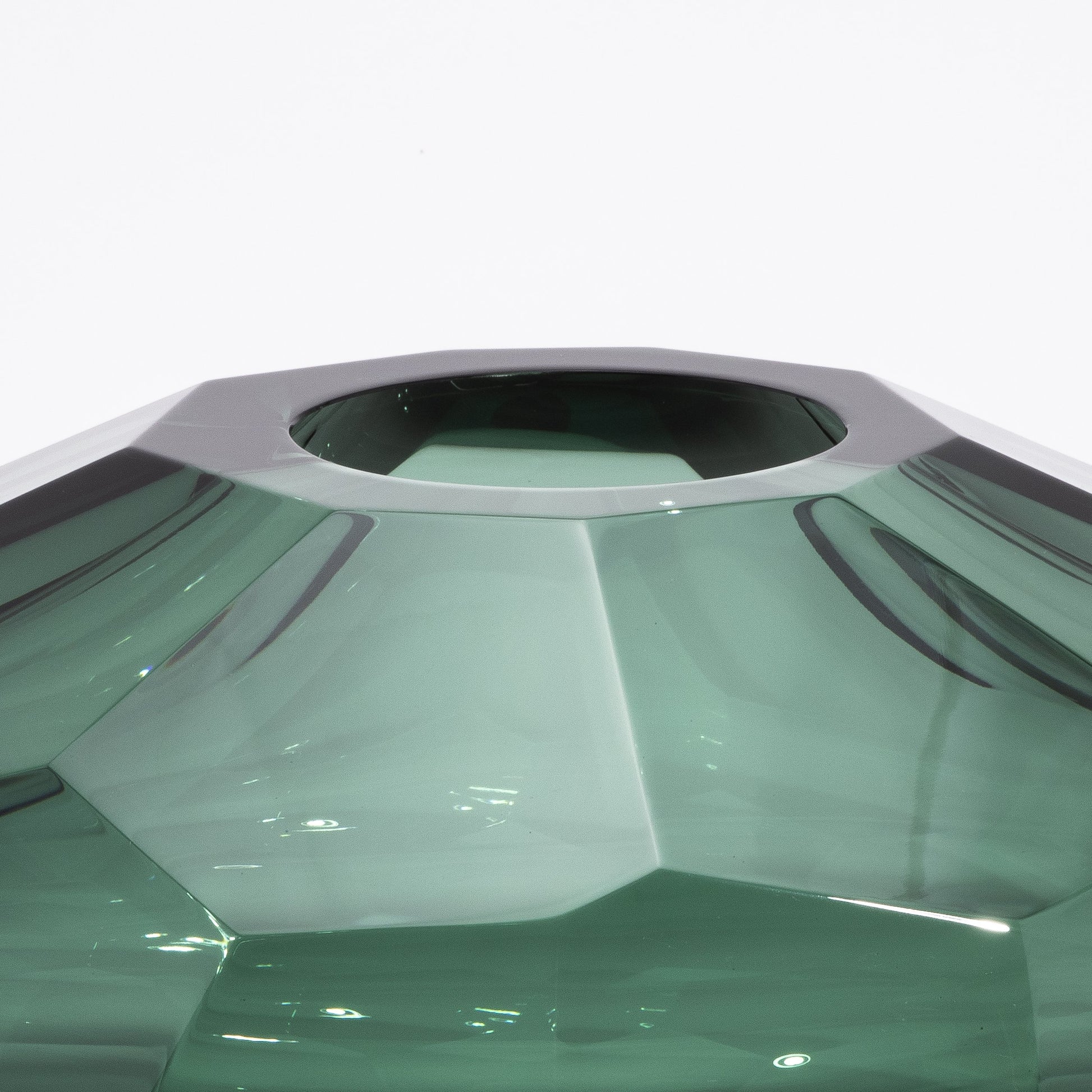 Murano Faceted Bowl in Eucalyptus Green