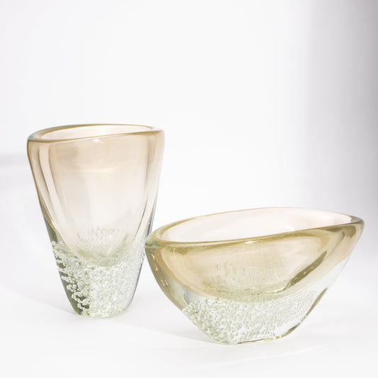 Murano Vase with 24-karat Gold Flecks and Bubbles