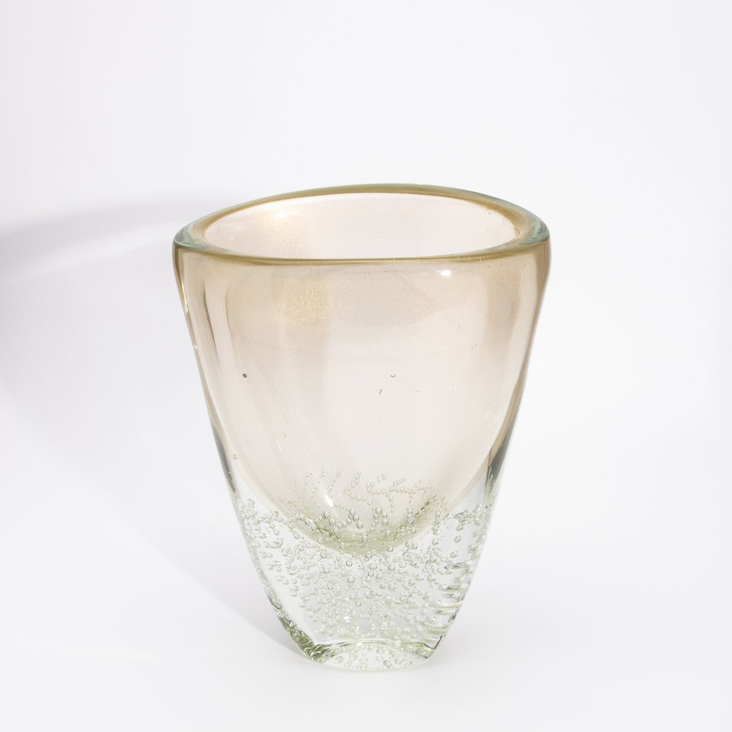 Murano Vase with 24-karat Gold Flecks and Bubbles