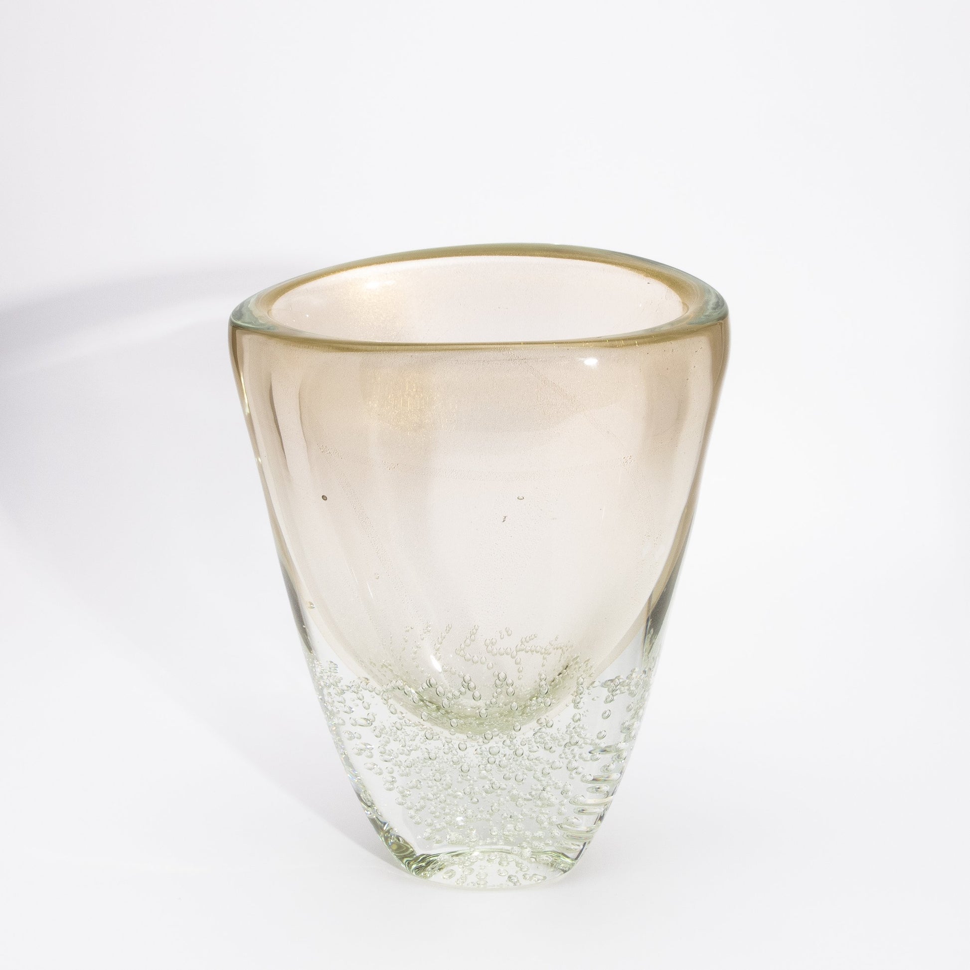 Murano Vase with 24-karat Gold Flecks and Bubbles