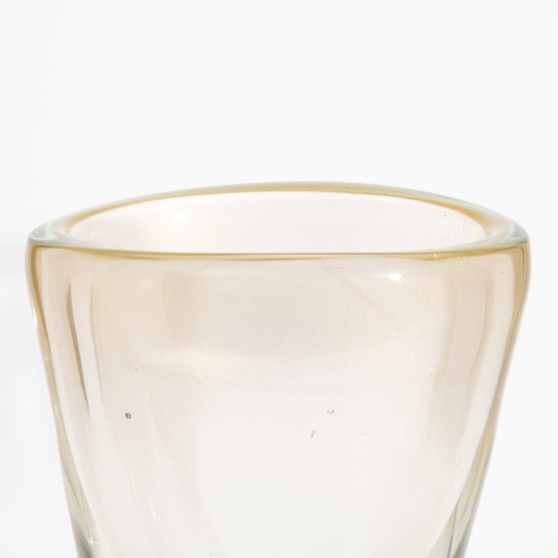 Murano Vase with 24-karat Gold Flecks and Bubbles