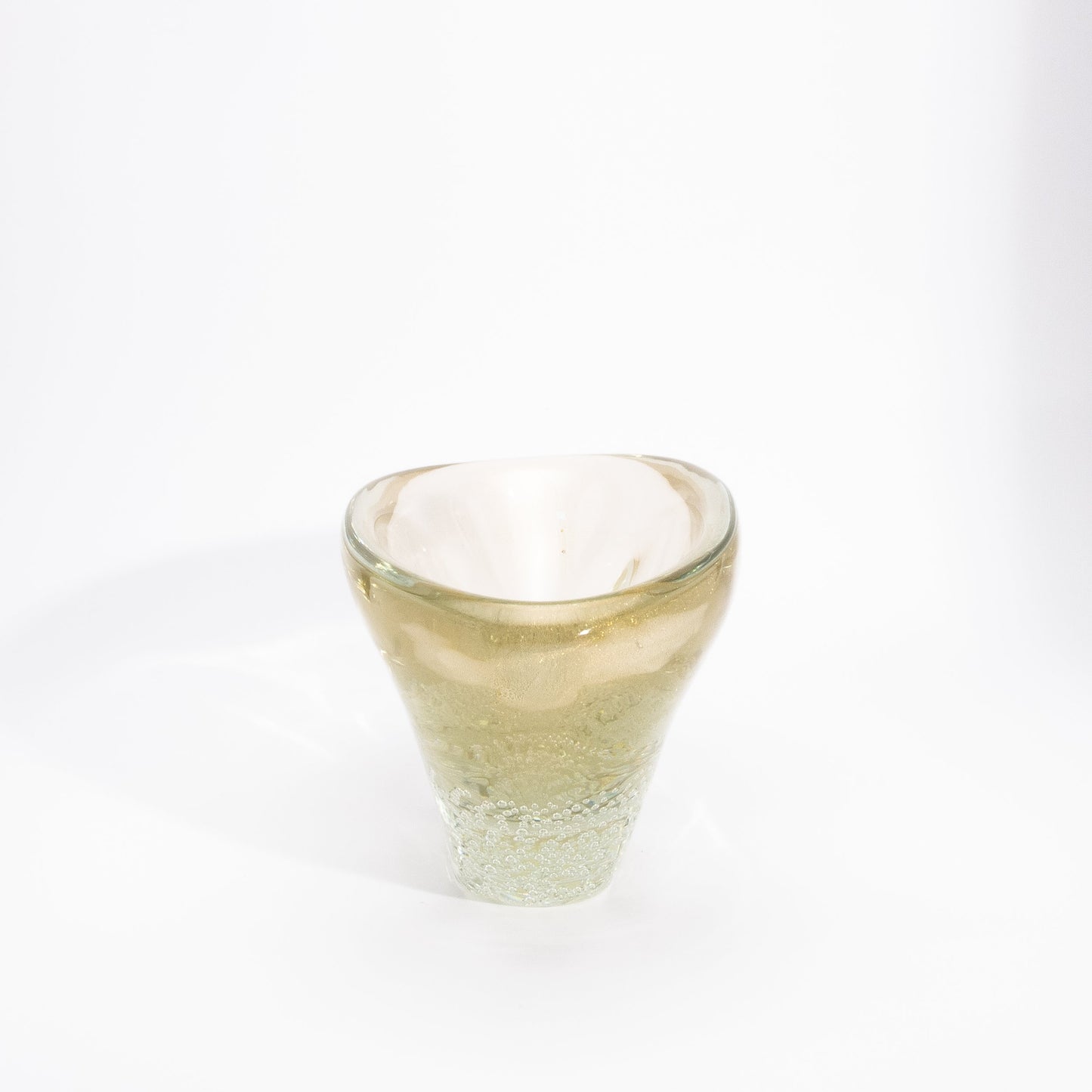 Murano Vase with 24-karat Gold Flecks and Bubbles