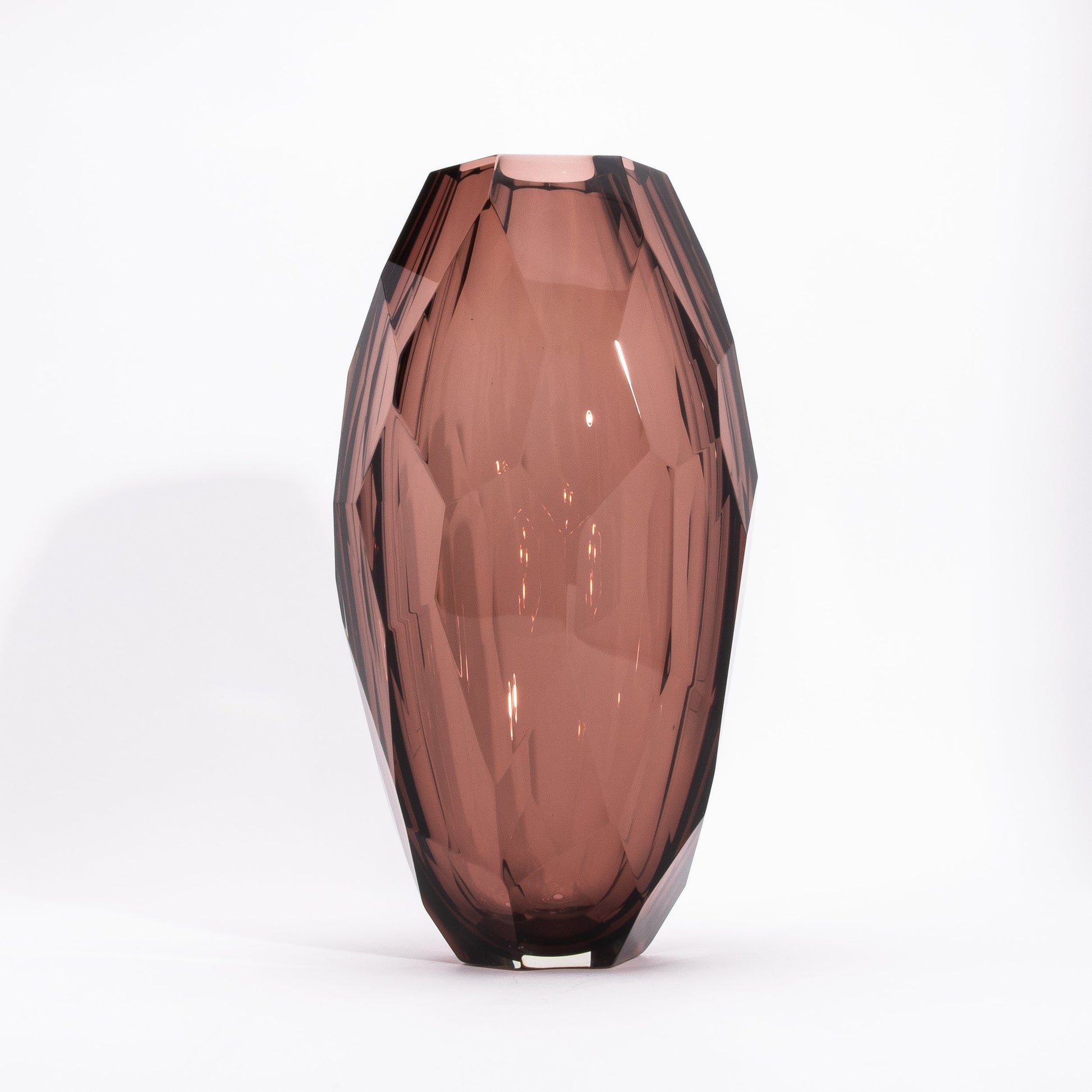 Murano Tall Faceted Vase in Amethyst