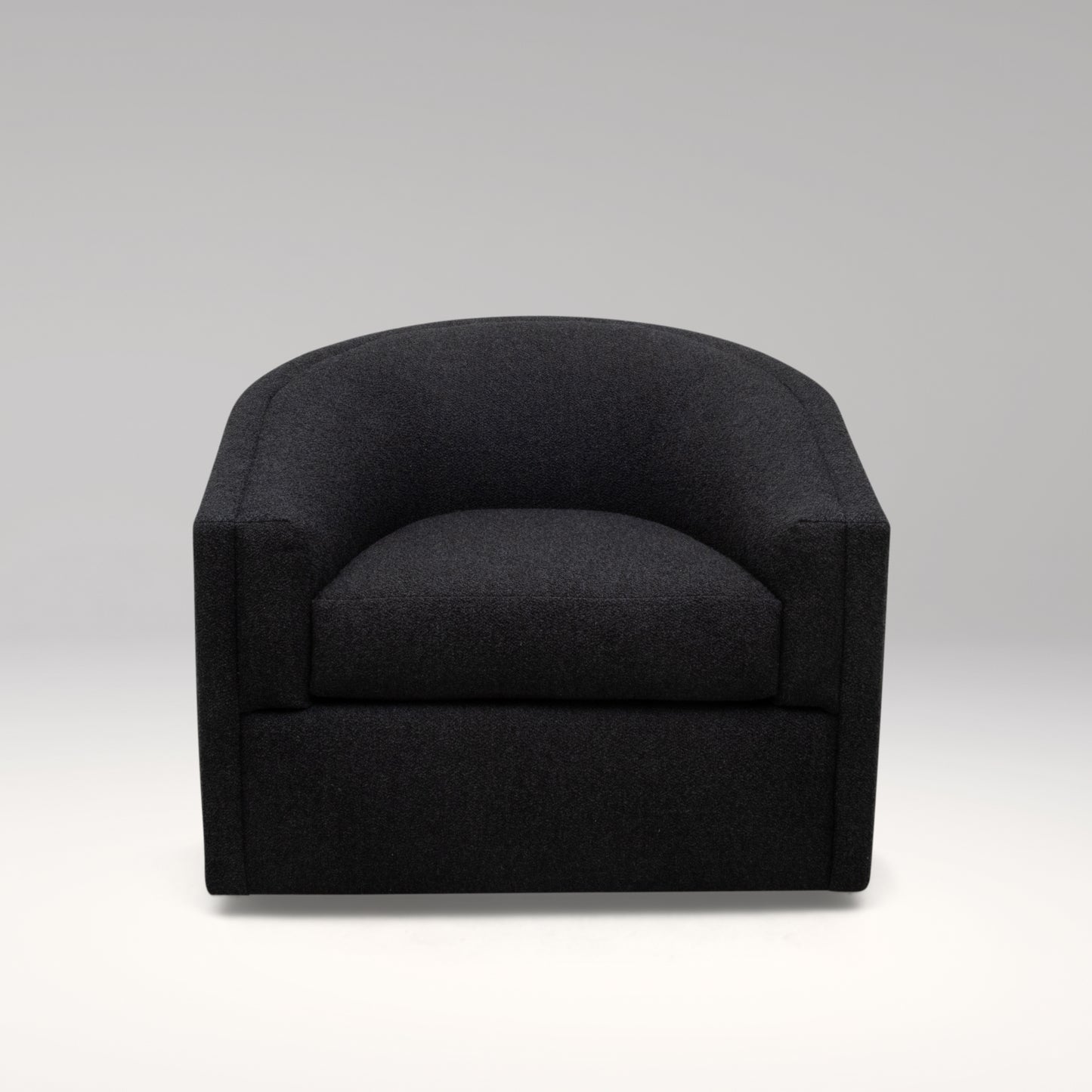 Modern Black Boucle Swivel Chair by MOGUL