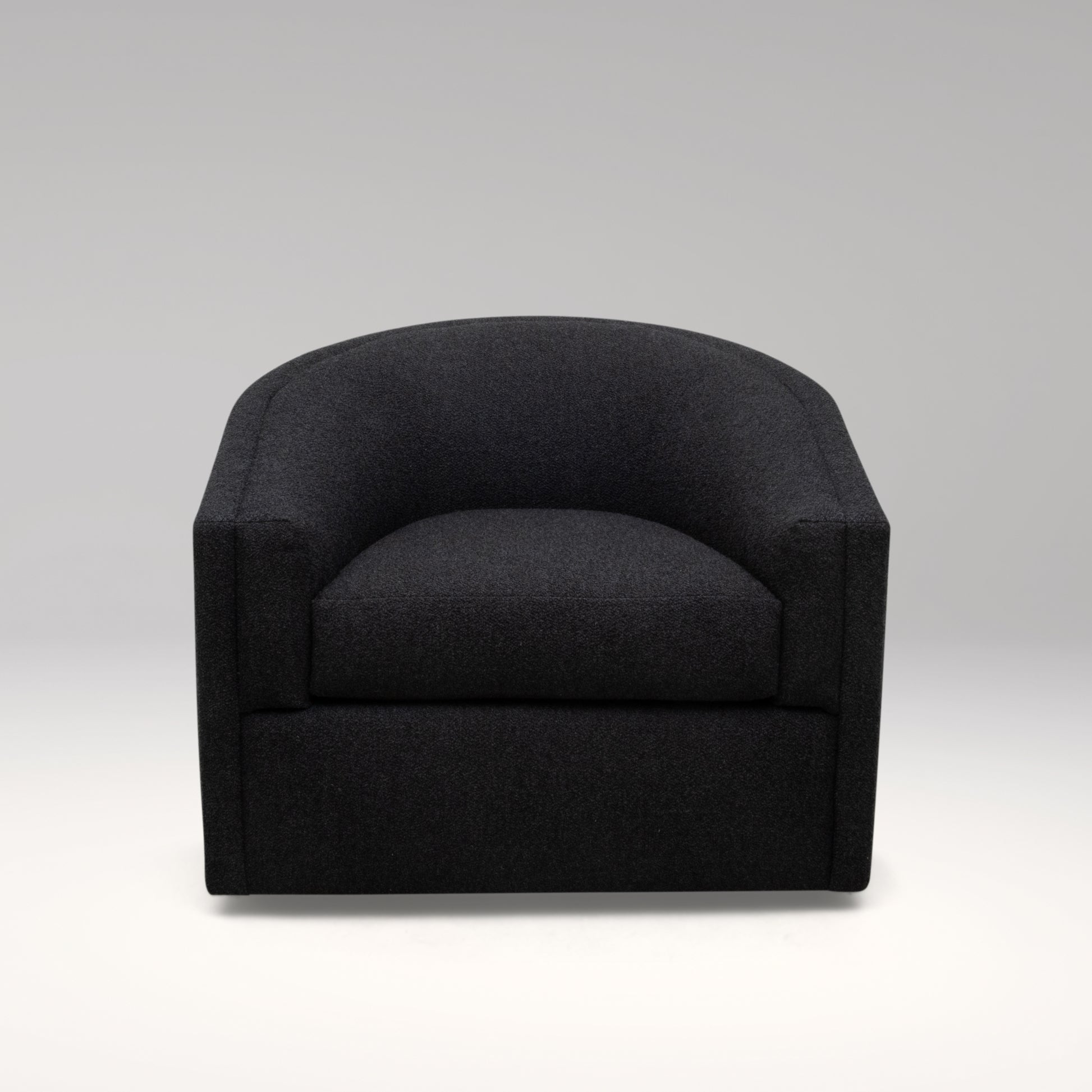 Modern Black Boucle Swivel Chair by MOGUL