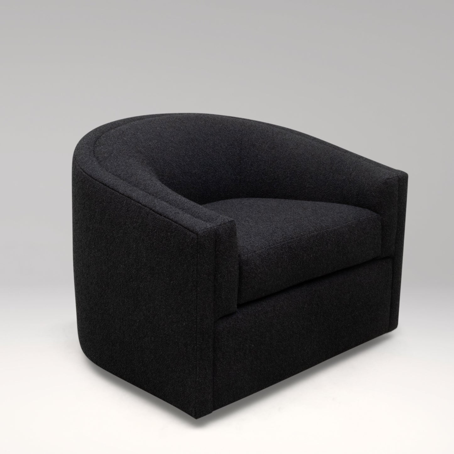 Modern Black Boucle Swivel Chair by MOGUL