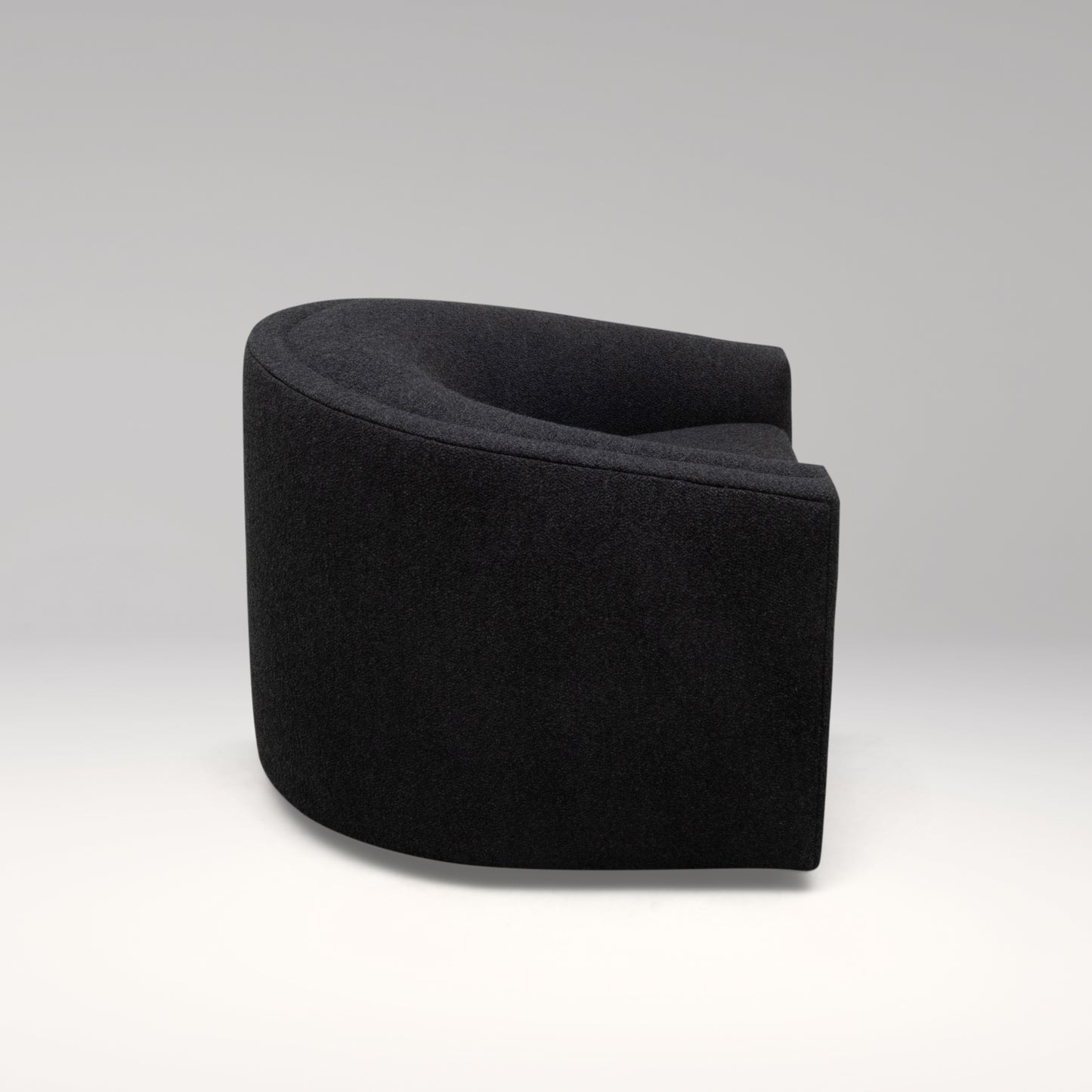 Modern Black Boucle Swivel Chair by MOGUL