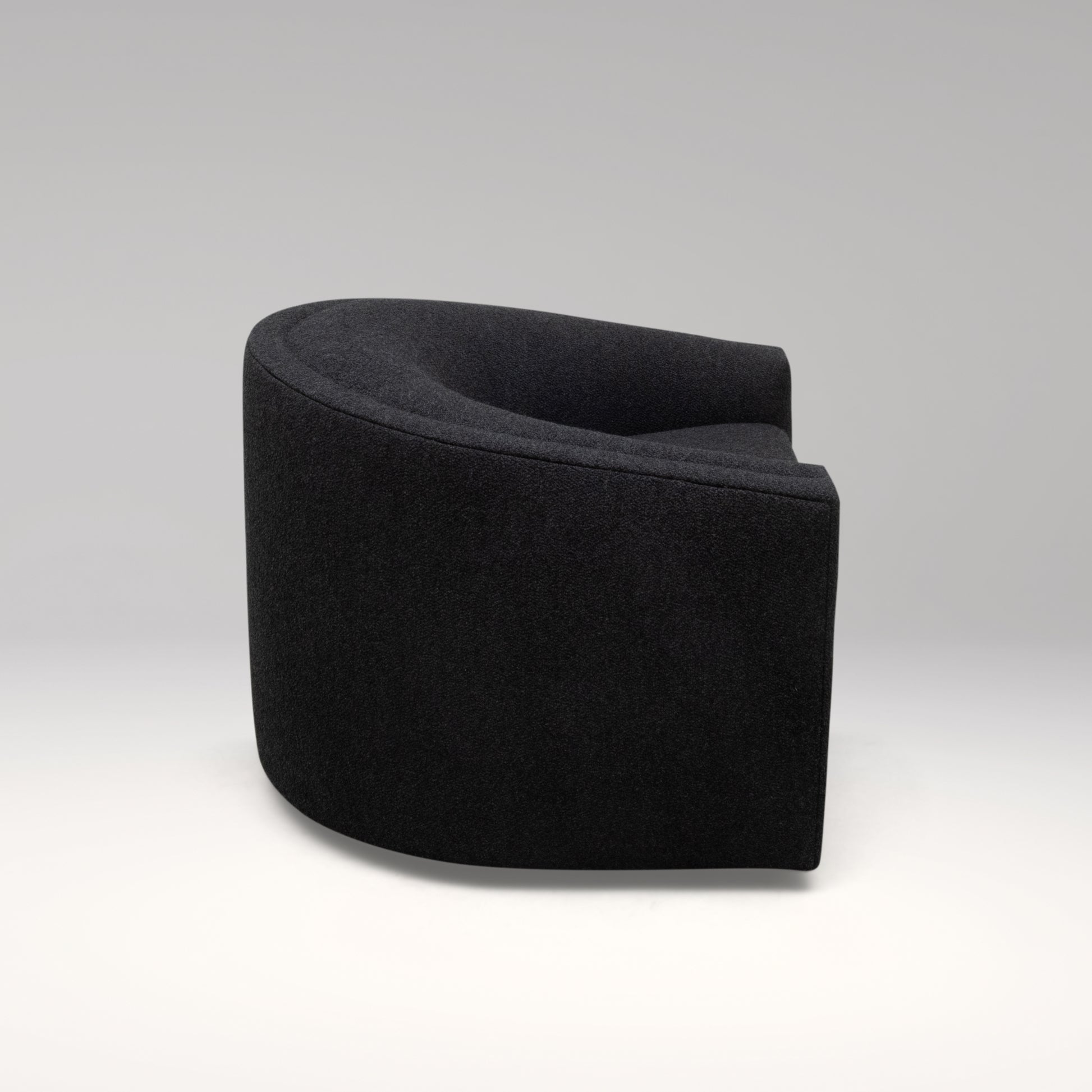 Modern Black Boucle Swivel Chair by MOGUL