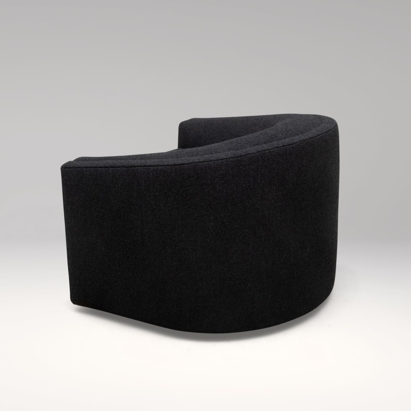 Modern Black Boucle Swivel Chair by MOGUL