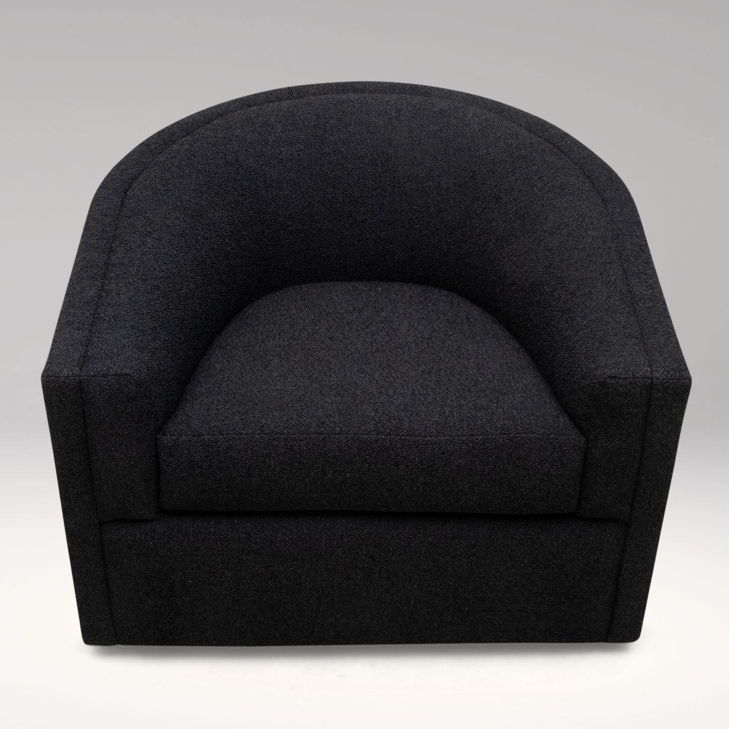Modern Black Boucle Swivel Chair by MOGUL