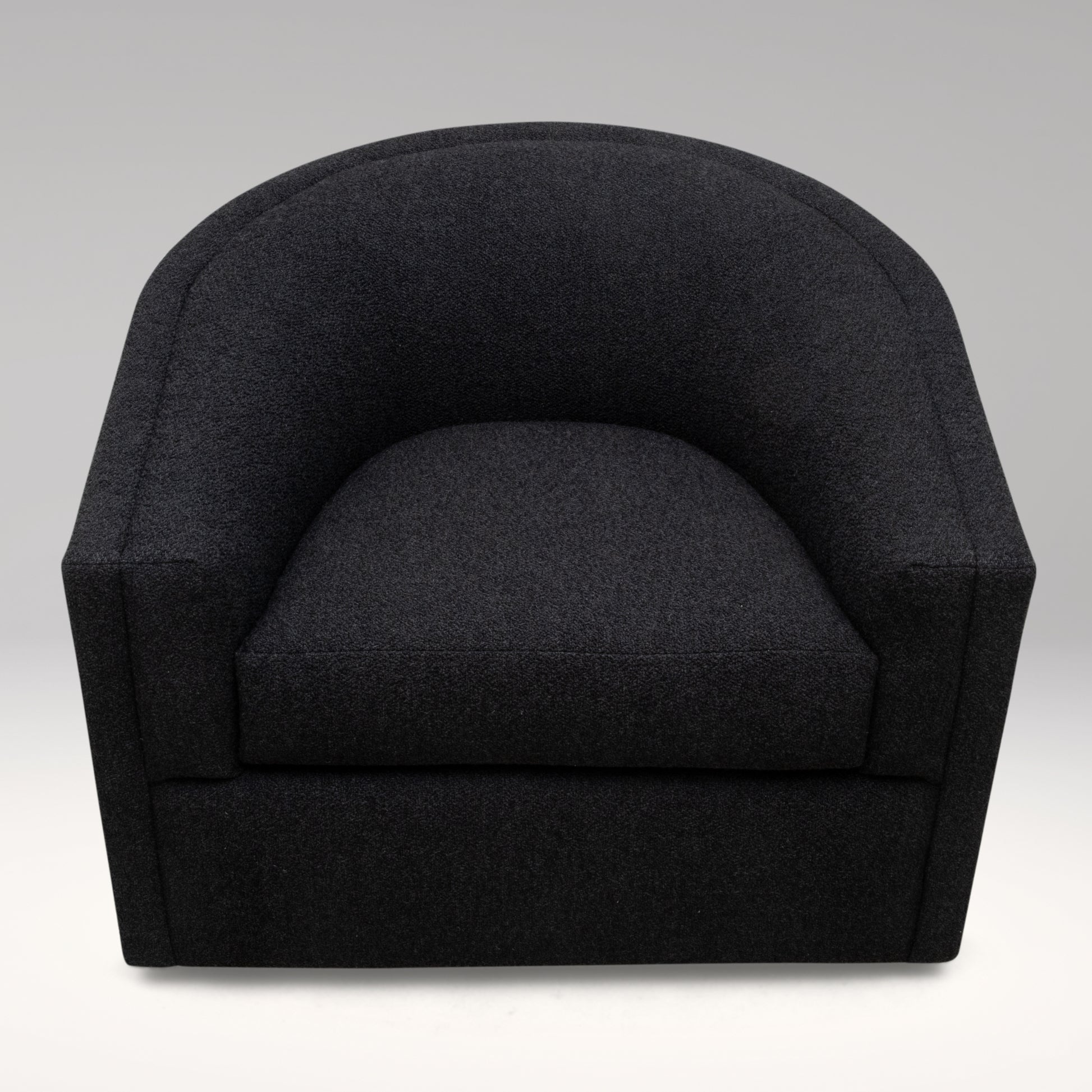 Modern Black Boucle Swivel Chair by MOGUL