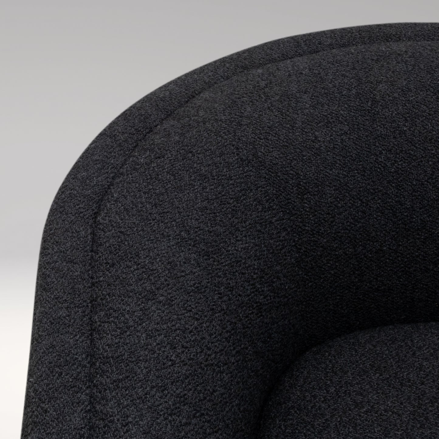 Modern Black Boucle Swivel Chair by MOGUL