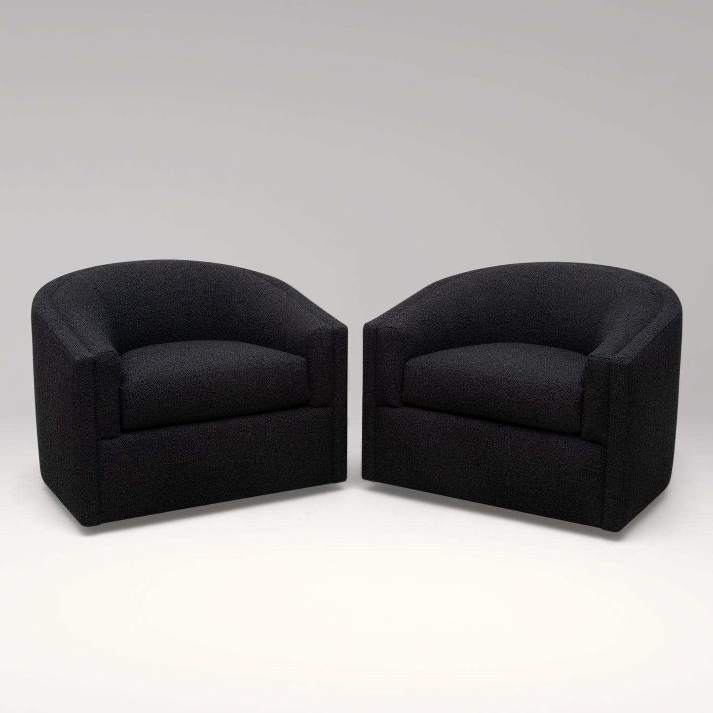 Modern Black Boucle Swivel Chair by MOGUL