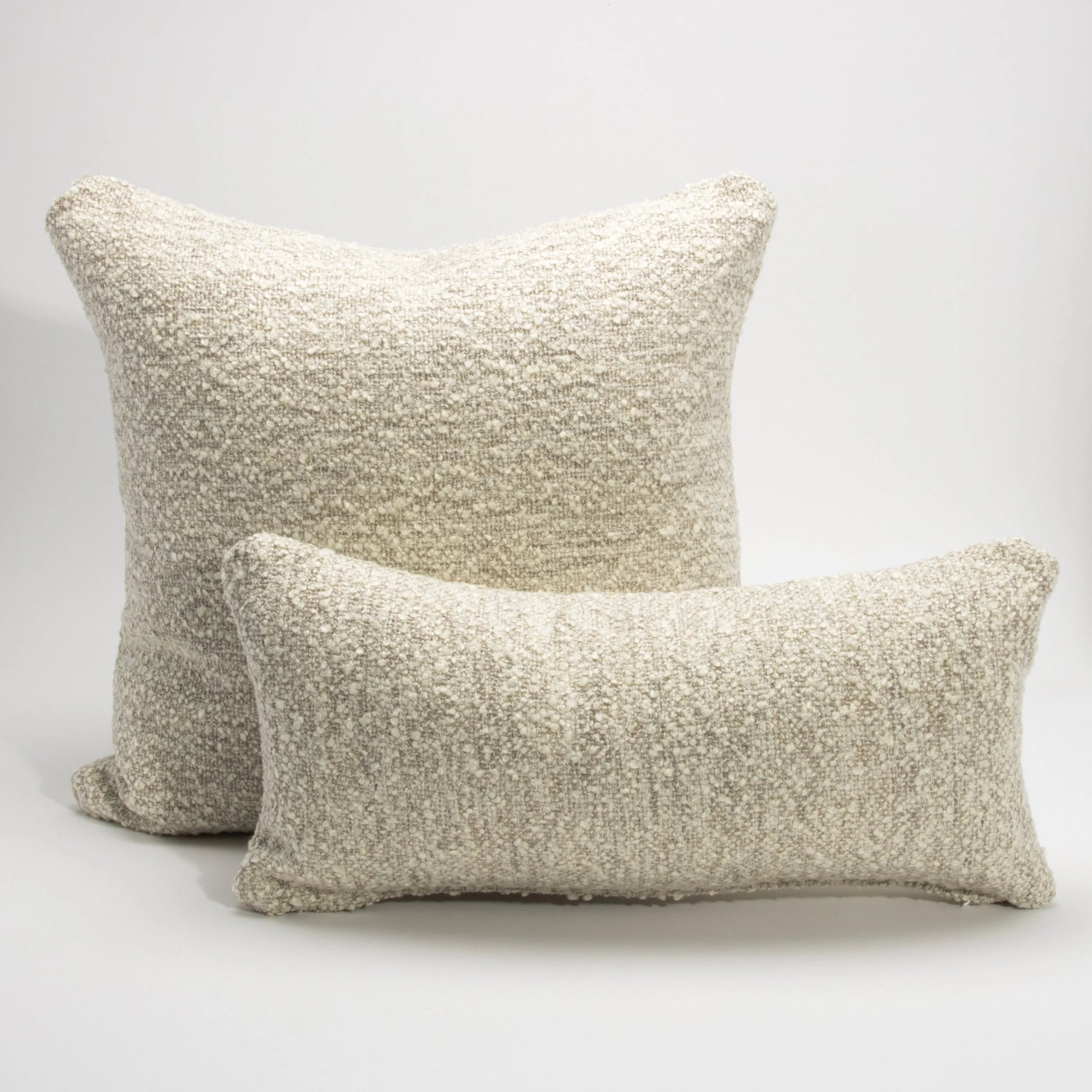 Cream-Grey Textured Pillow By MOGUL