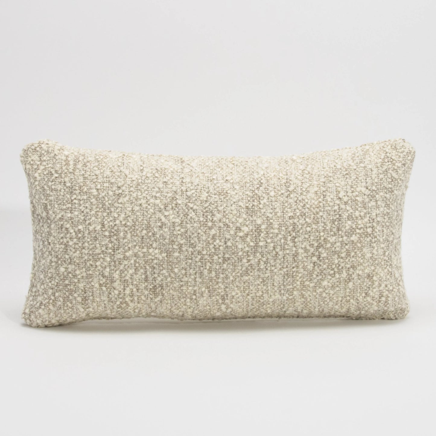 Cream-Grey Boucle Kidney Pillow By MOGUL