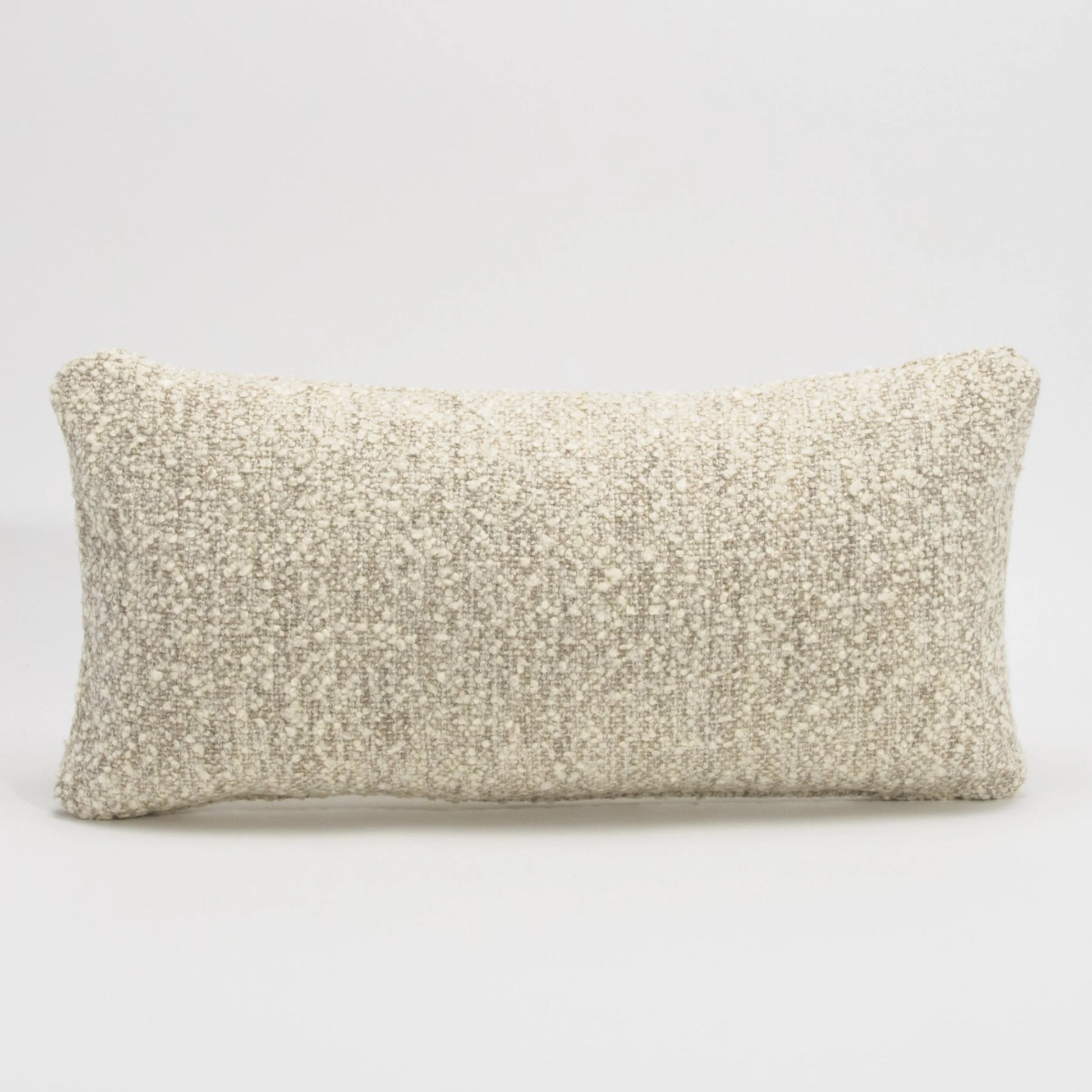 Cream-Grey Boucle Kidney Pillow By MOGUL