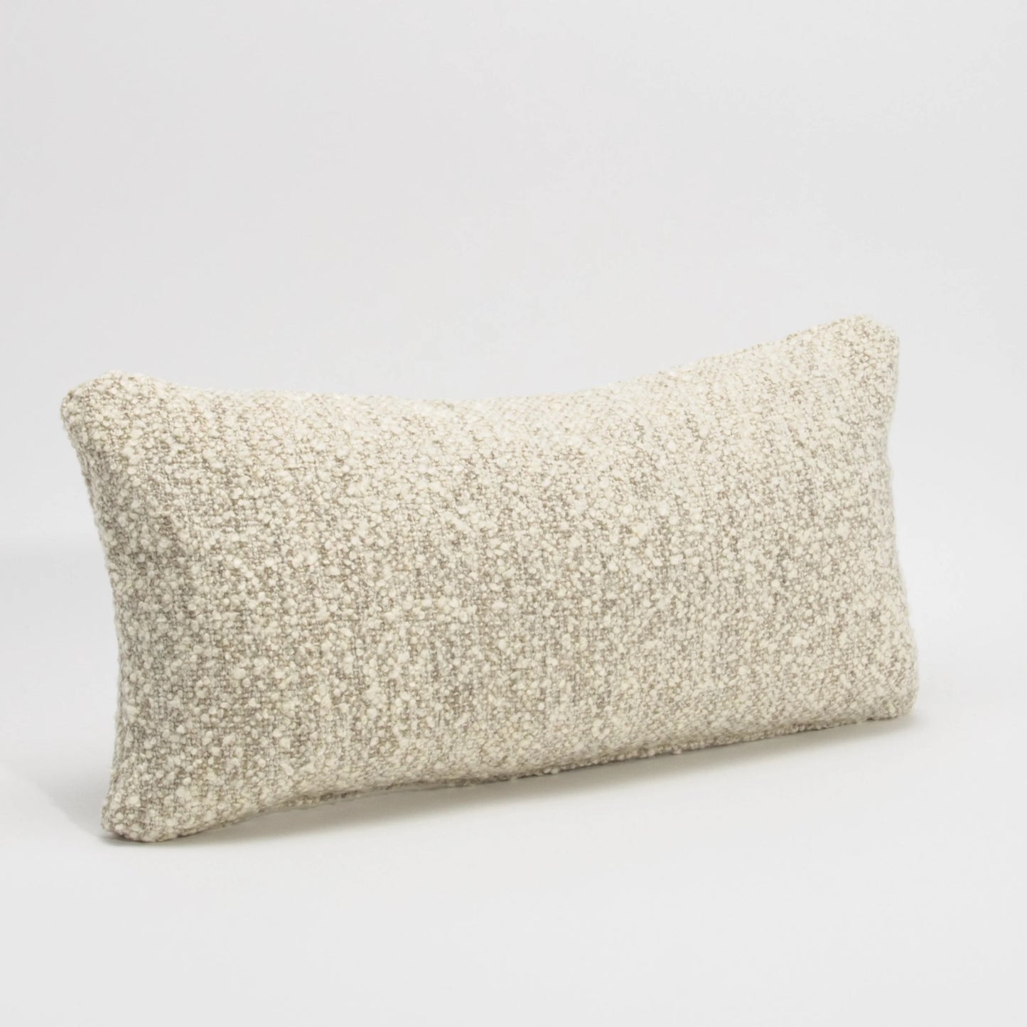 Cream-Grey Boucle Kidney Pillow By MOGUL